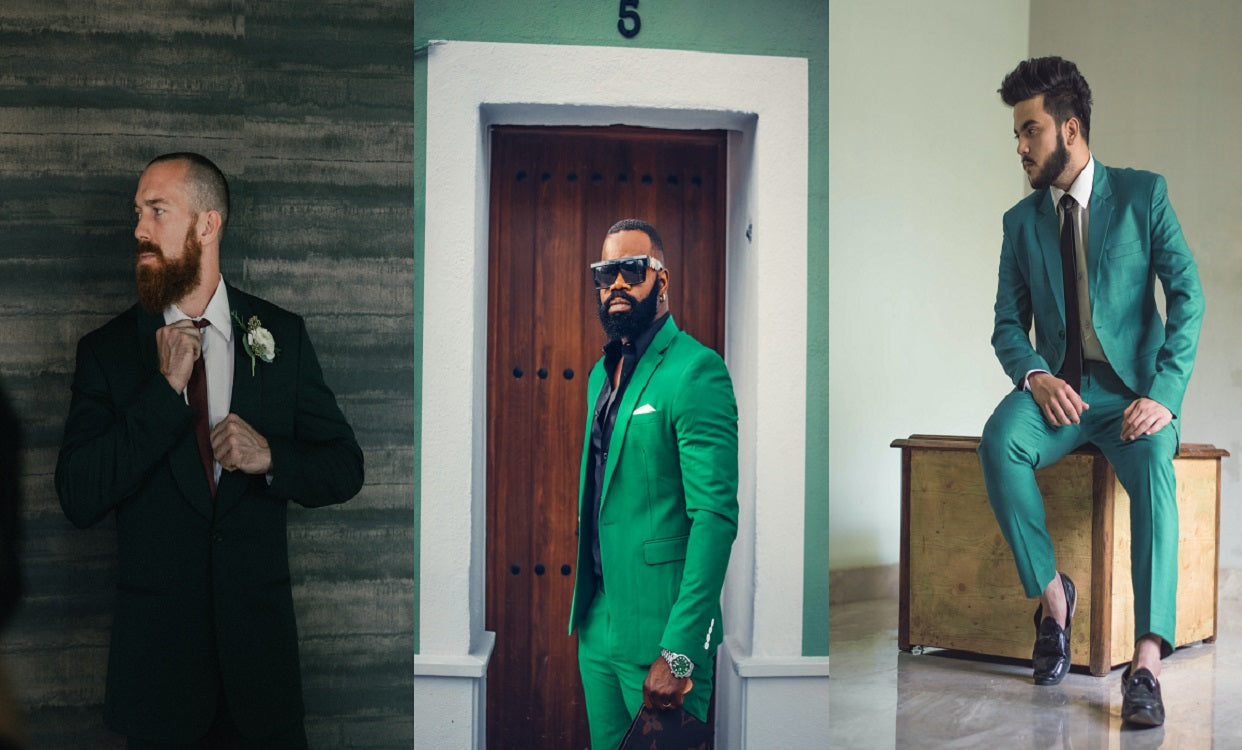 8 Green Suits Combinations With Shirts, Tie And Shoes