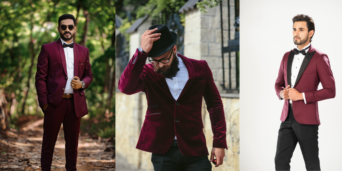 Maroon 2025 blazer suit