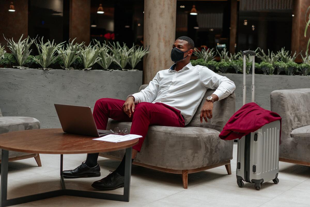 Burgundy pants cheap and blue shirt