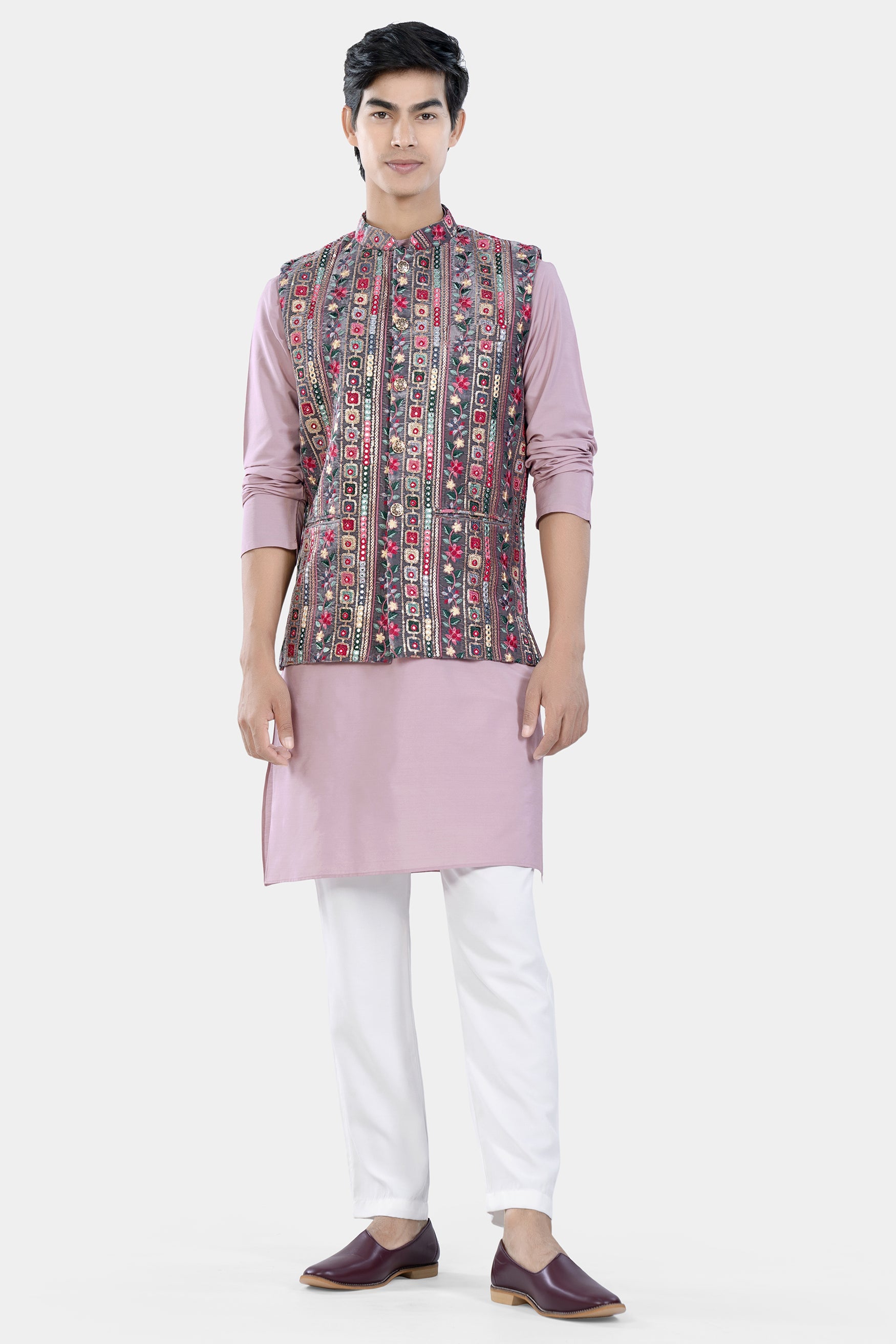 Ethnic Wear Kurta Set With Nehru Jacket