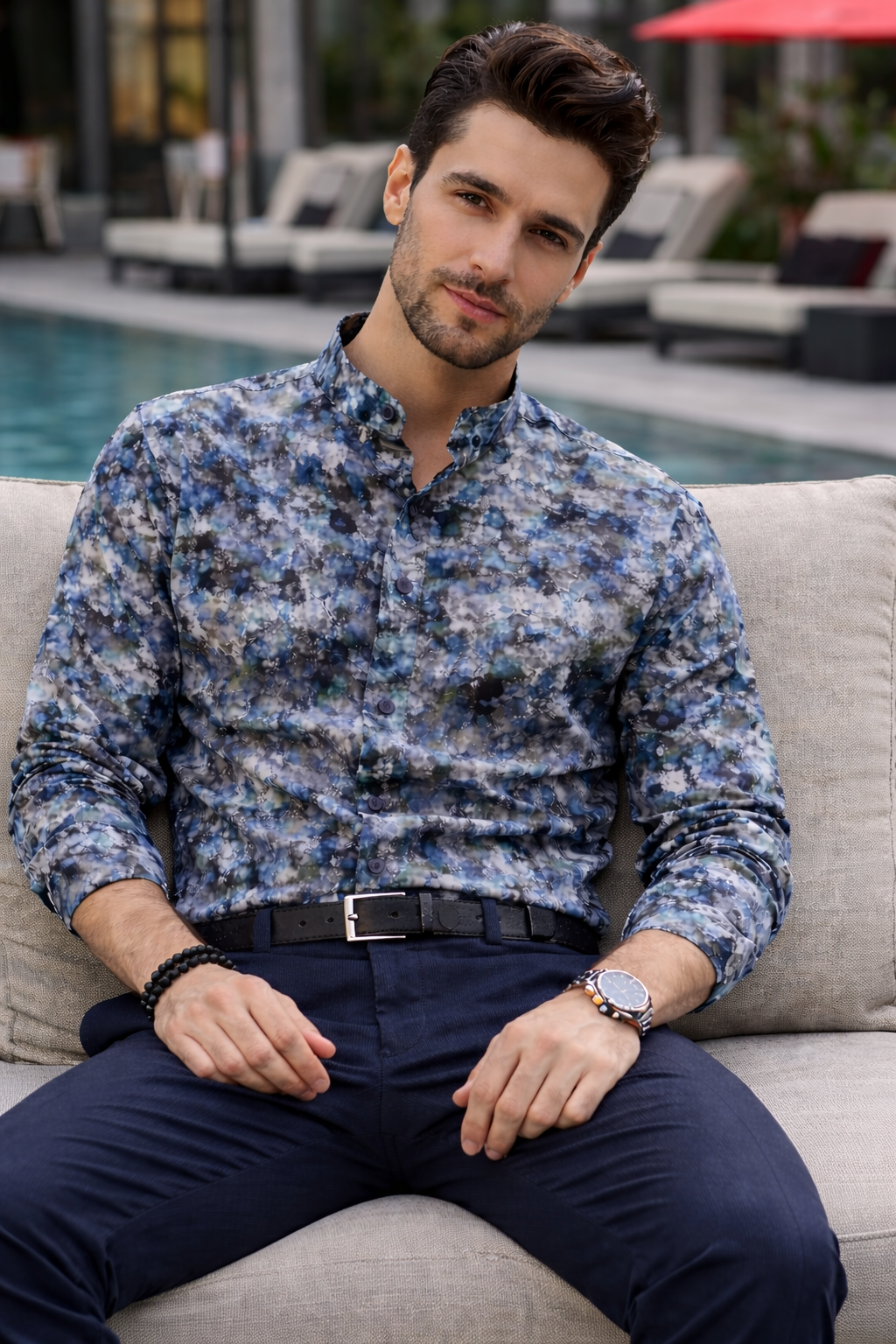Buy Mandarin collar/banded collar shirts for men at the best