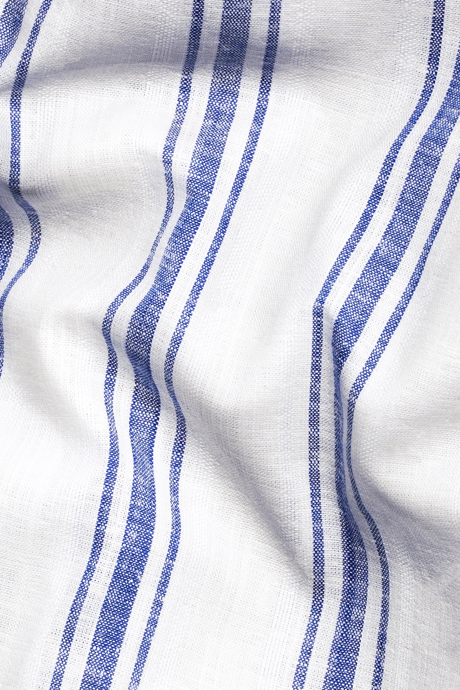 7swords-Bright White with Wild Yonde Blue Striped Premium Cotton Shirt 7S-185-38, 7S-185-39, 7S-185-40, 7S-185-42