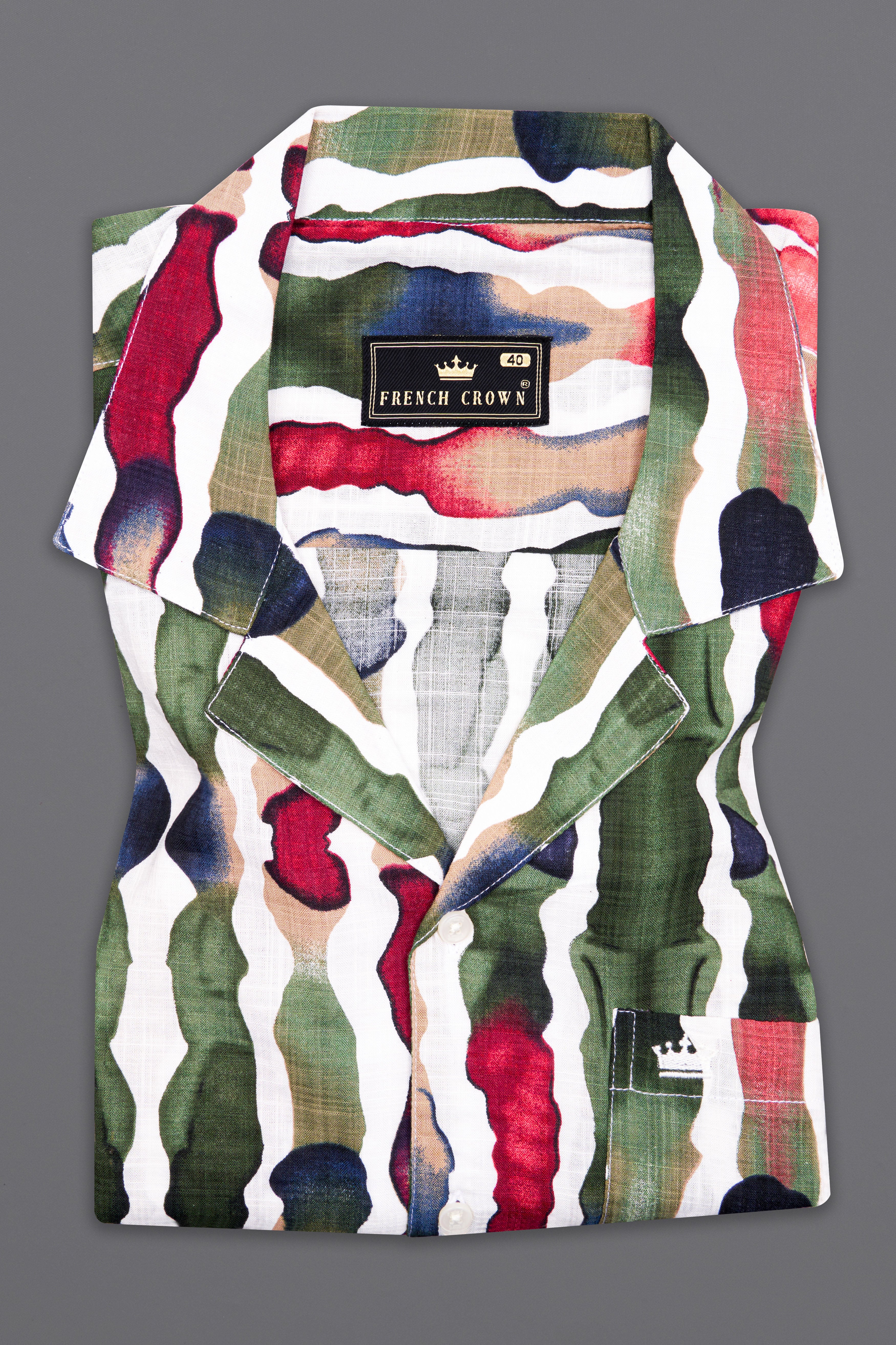 Asparagus Green with Bright White Funky Printed Lightweight Premium Cotton Oversized Shirt 10029-CC-OSS-SS-38,10029-CC-OSS-SS-39,10029-CC-OSS-SS-40,10029-CC-OSS-SS-42,10029-CC-OSS-SS-44,10029-CC-OSS-SS-46,10029-CC-OSS-SS-48,10029-CC-OSS-SS-50,10029-CC-OSS-SS-52