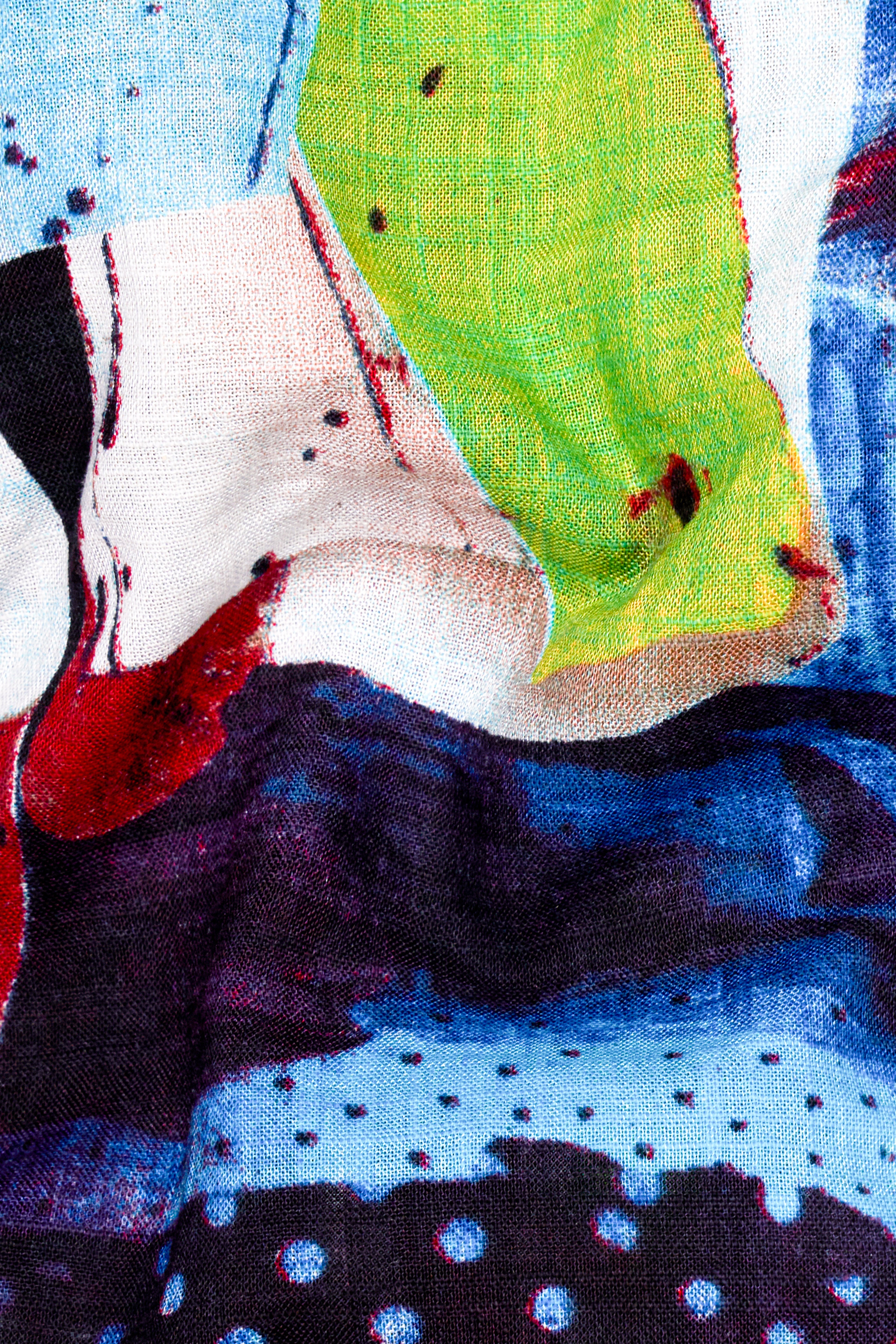 Cardina Red with Eclipse Purple Abstract Printed Lightweight Premium Cotton Oversized Shirt