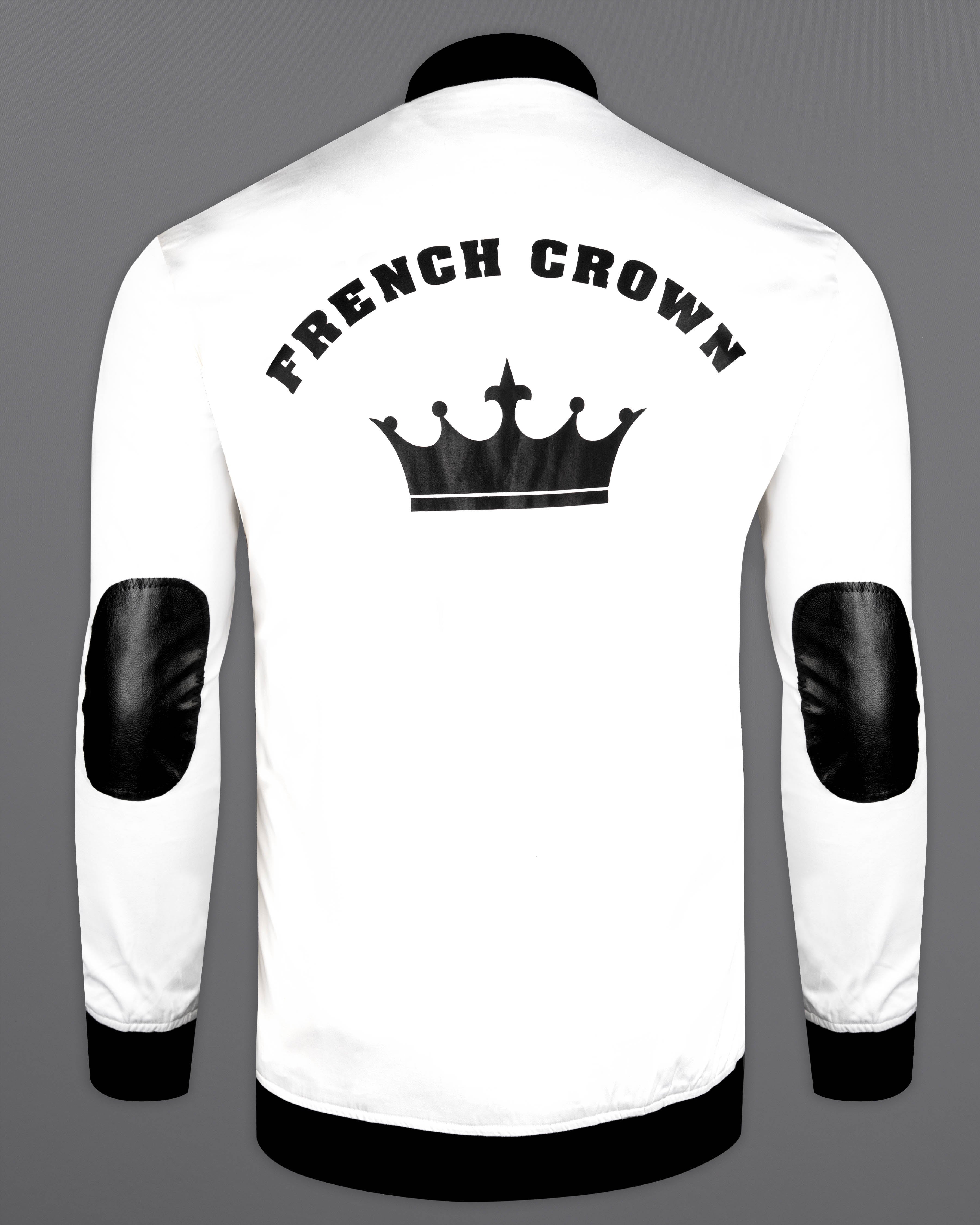 Bright White and Black Printed Premium Cotton Signature Bomber Jacket 10114-BJ-RPRT033-38, 10114-BJ-RPRT033-39, 10114-BJ-RPRT033-40, 10114-BJ-RPRT033-42, 10114-BJ-RPRT033-44, 10114-BJ-RPRT033-46, 10114-BJ-RPRT033-48, 10114-BJ-RPRT033-50, 10114-BJ-RPRT033-52