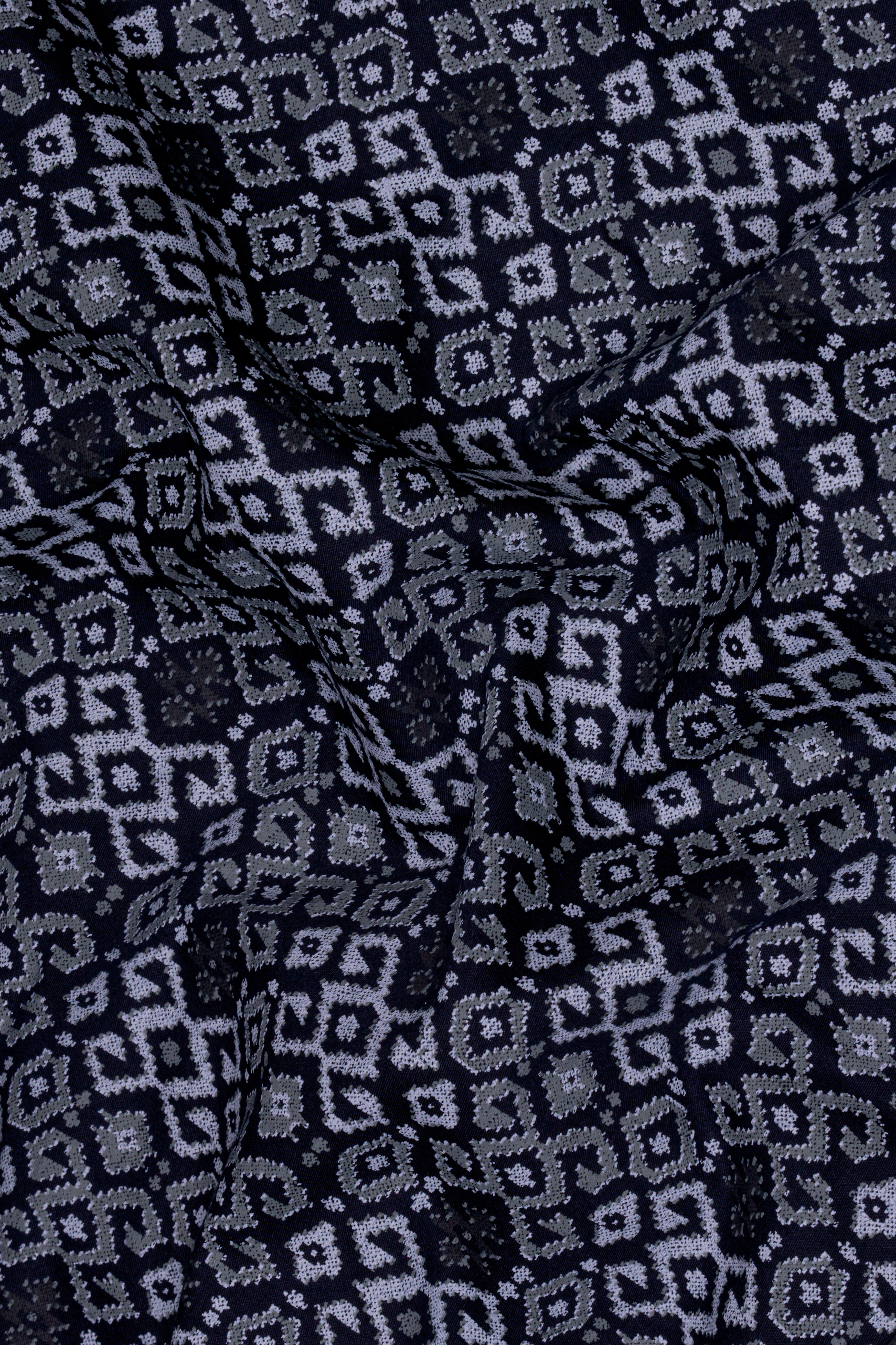 Haiti Blue Printed with White Cuffs and Collar Super Soft Premium Cotton Shirt