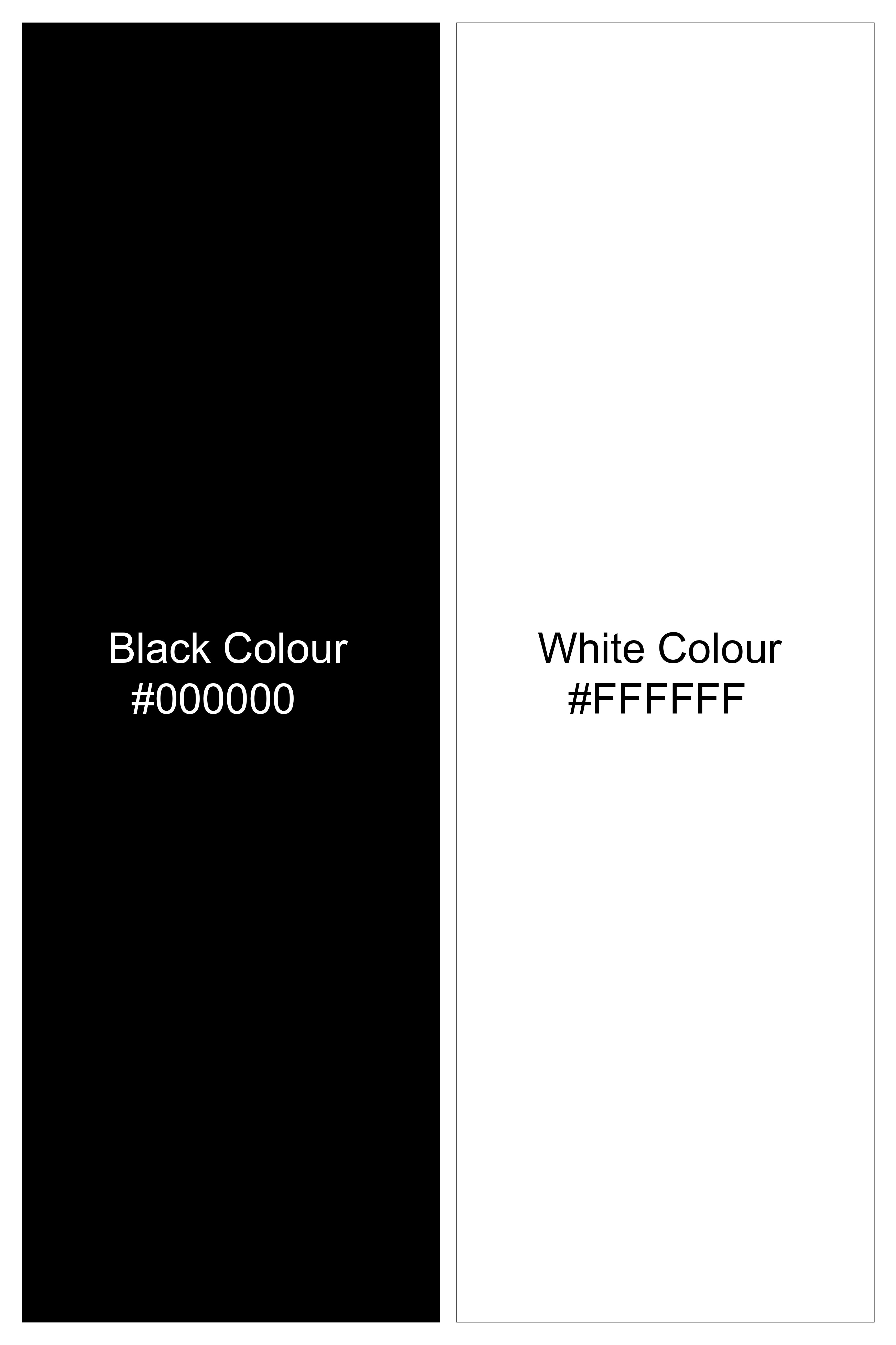 Bright White with Black Patch Premium Cotton Designer Shirt