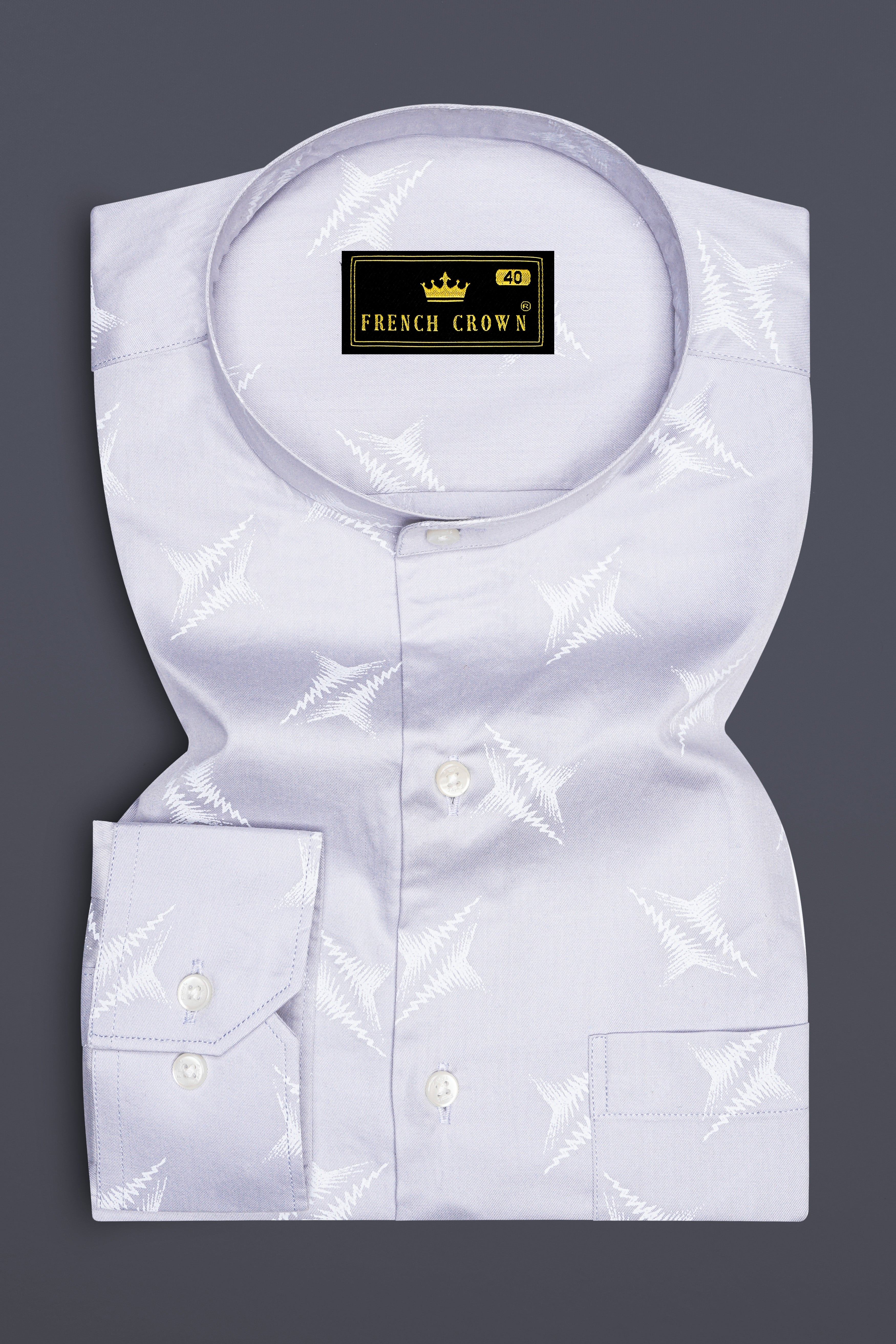 Ghost Gray and White Super Soft Premium Cotton Shirt