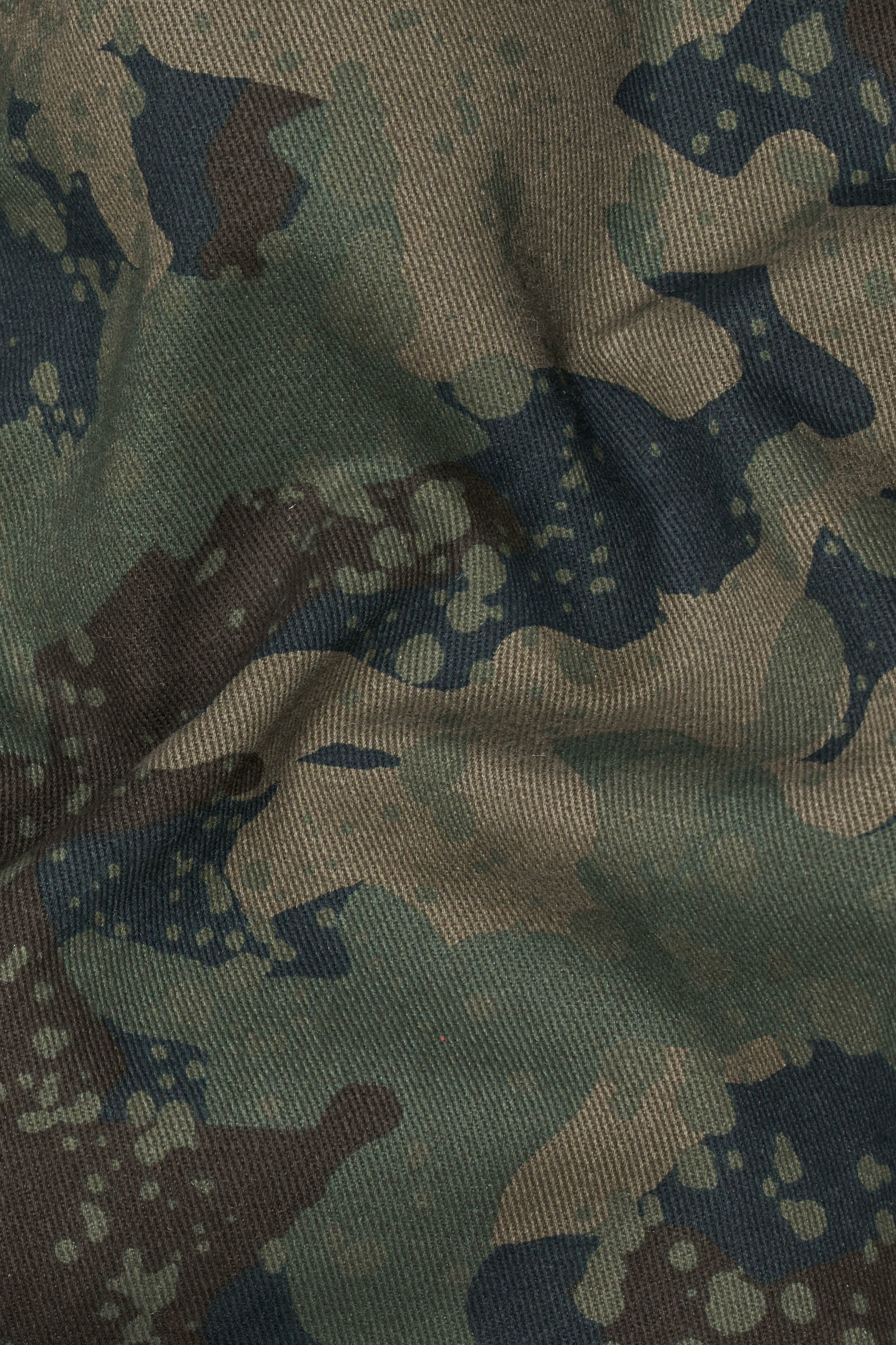 Wenge Brown with Lunar Green Camouflage Twill Premium Cotton Designer Shirt