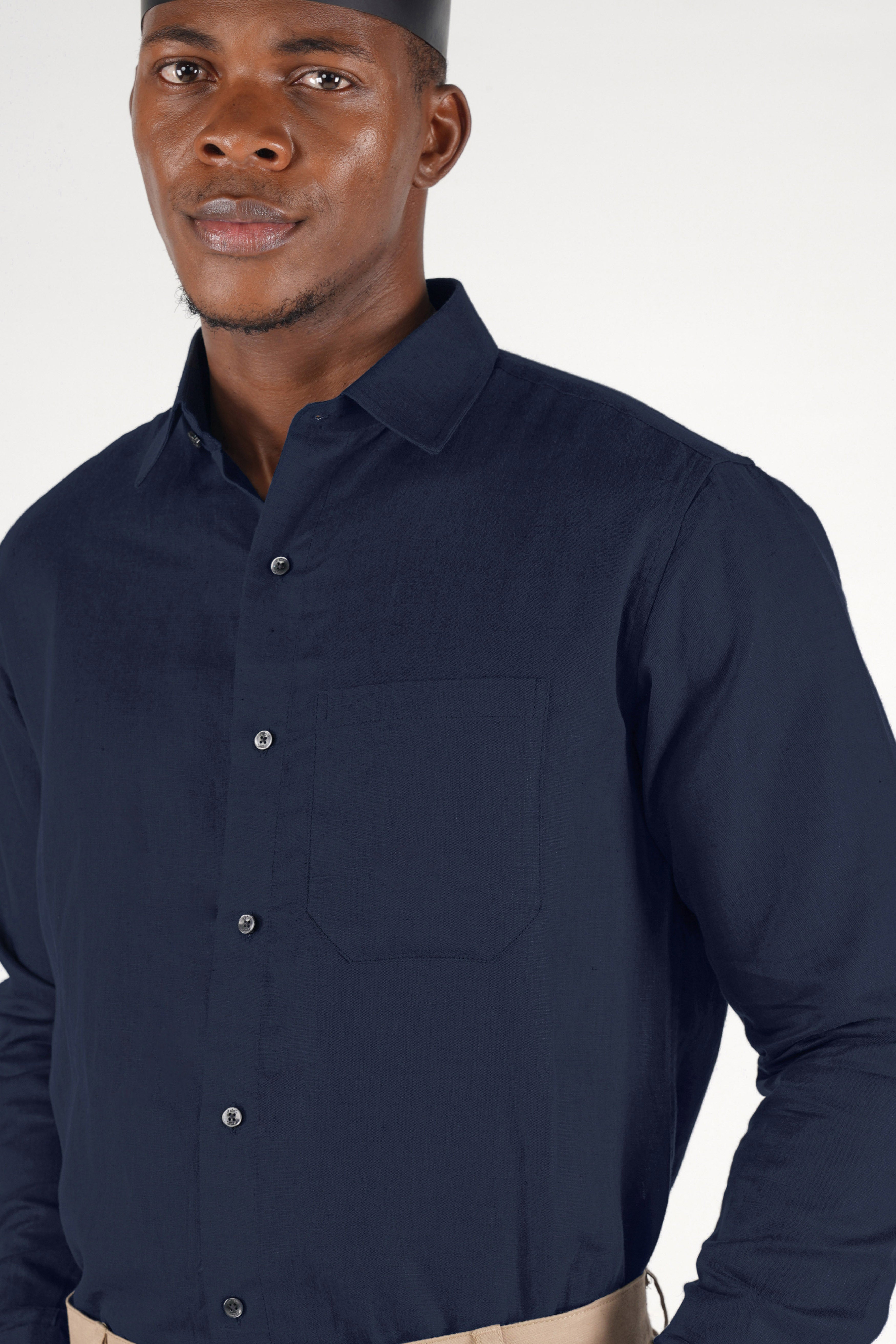 Cloud Burst Blue Luxurious Linen Shirt