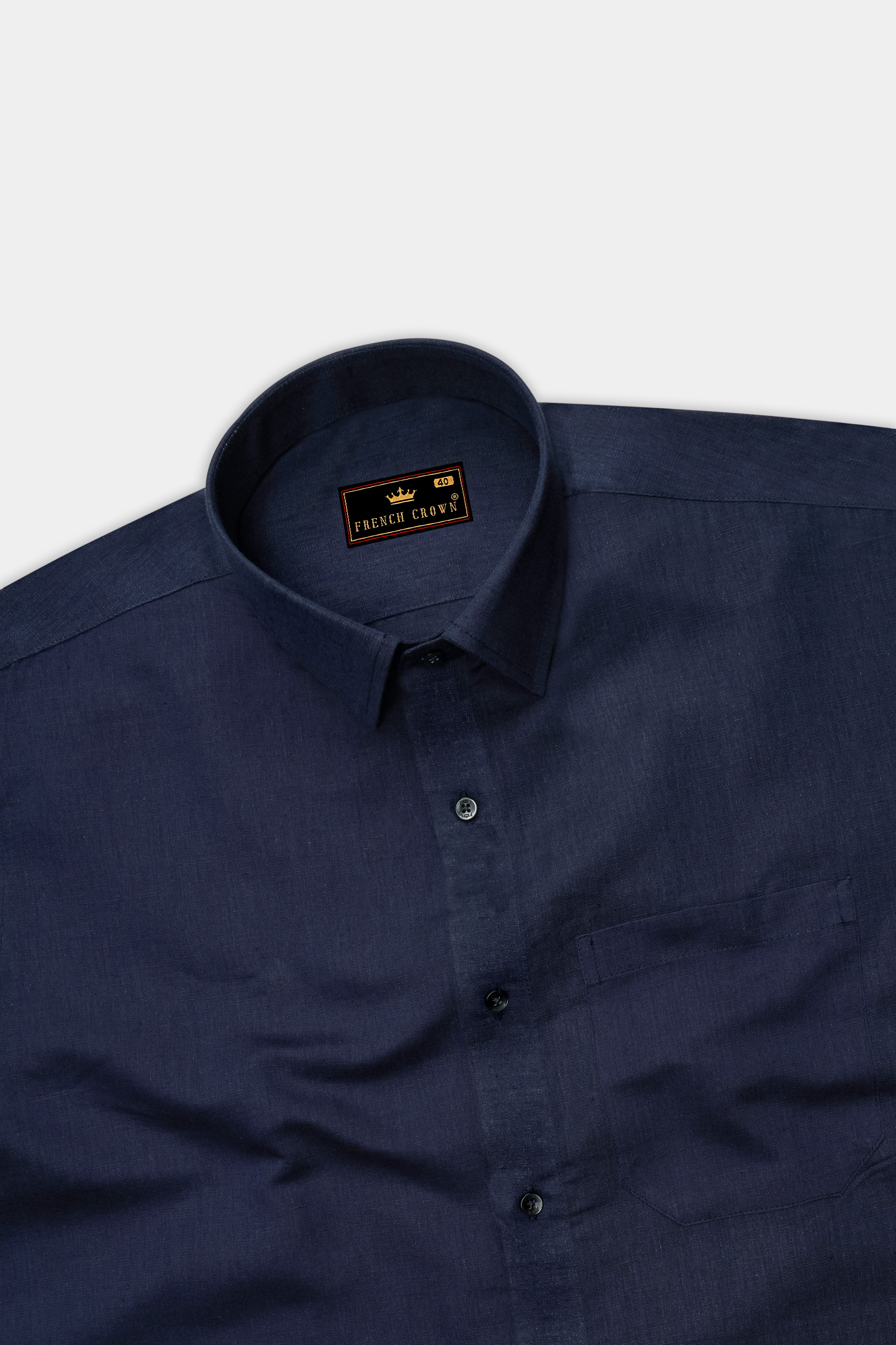 Cloud Burst Blue Luxurious Linen Shirt