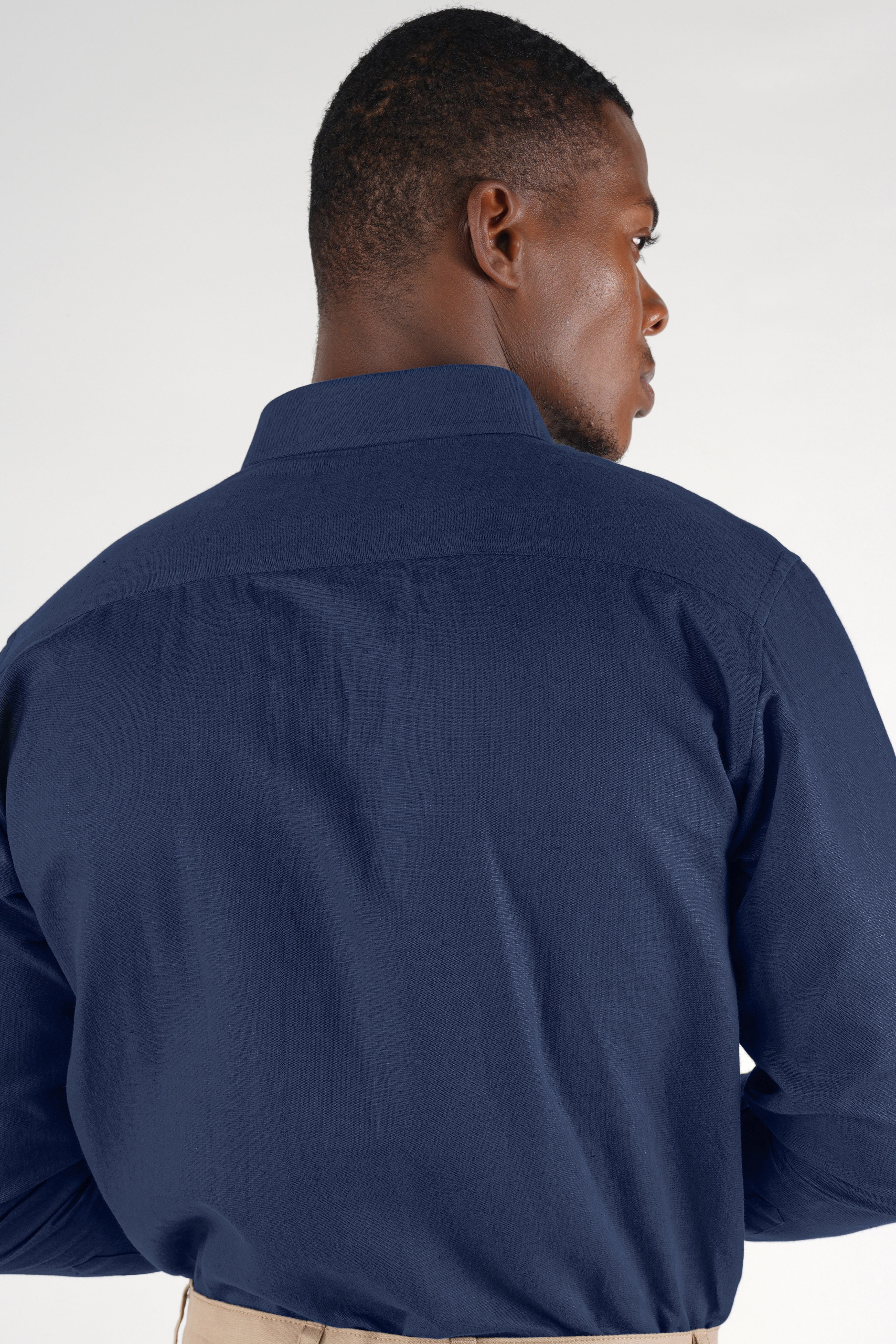 Cloud Burst Blue Luxurious Linen Shirt