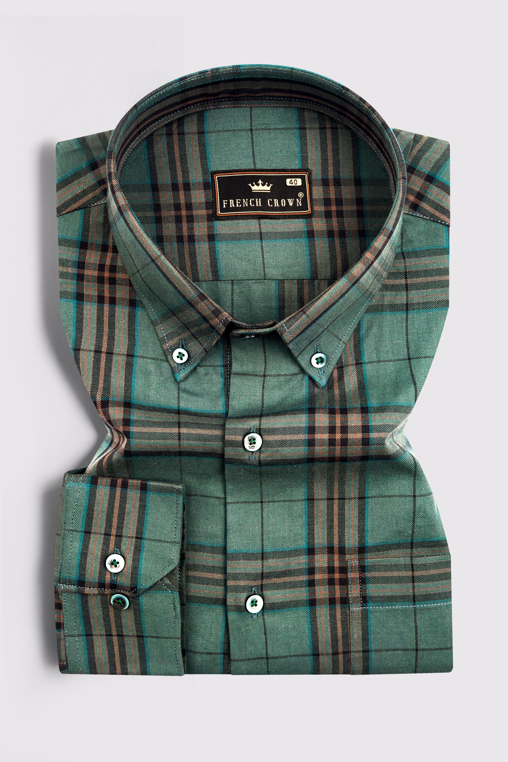 Nandor Green with Multicolor Plaid Textured Twill Premium Cotton Shirt 10266-BD-GR-38, 10266-BD-GR-H-38, 10266-BD-GR-39, 10266-BD-GR-H-39, 10266-BD-GR-40, 10266-BD-GR-H-40, 10266-BD-GR-42, 10266-BD-GR-H-42, 10266-BD-GR-44, 10266-BD-GR-H-44, 10266-BD-GR-46, 10266-BD-GR-H-46, 10266-BD-GR-48, 10266-BD-GR-H-48, 10266-BD-GR-50, 10266-BD-GR-H-50, 10266-BD-GR-52, 10266-BD-GR-H-52