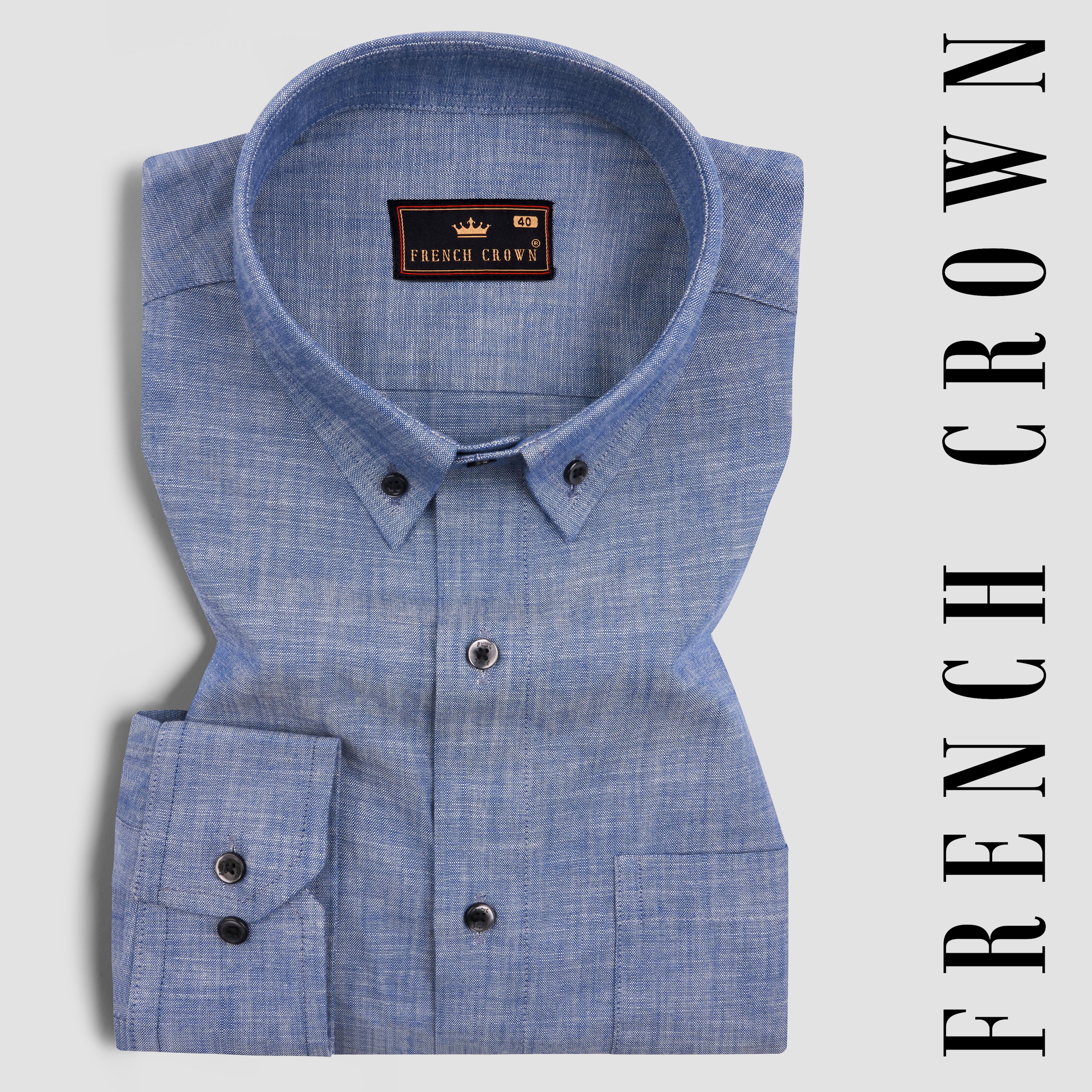 Yonder Blue Premium Giza Cotton Chambray Shirt