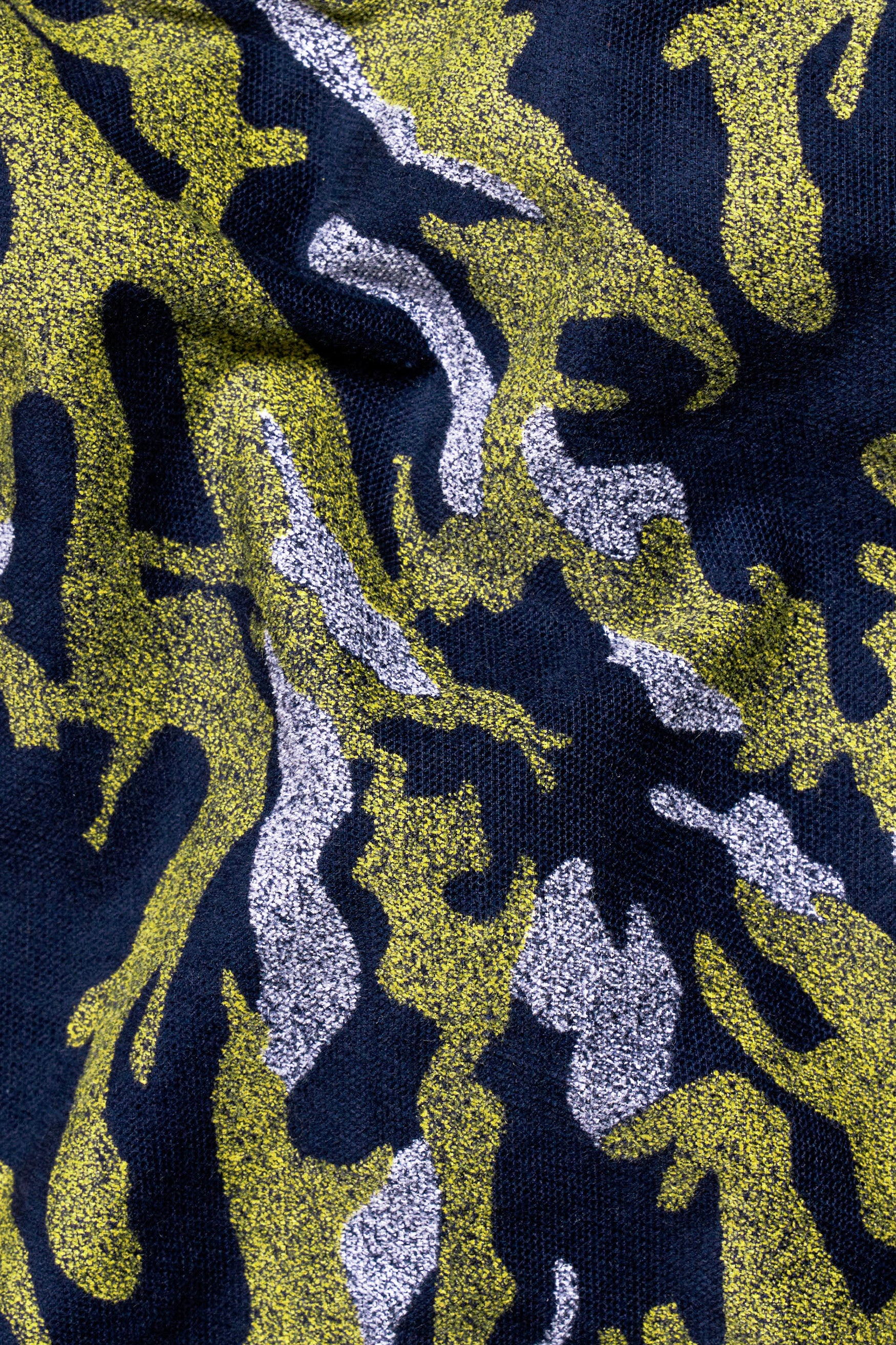 Chelsea Green with Mirage Blue Camouflage Textured Corduroy Shirt