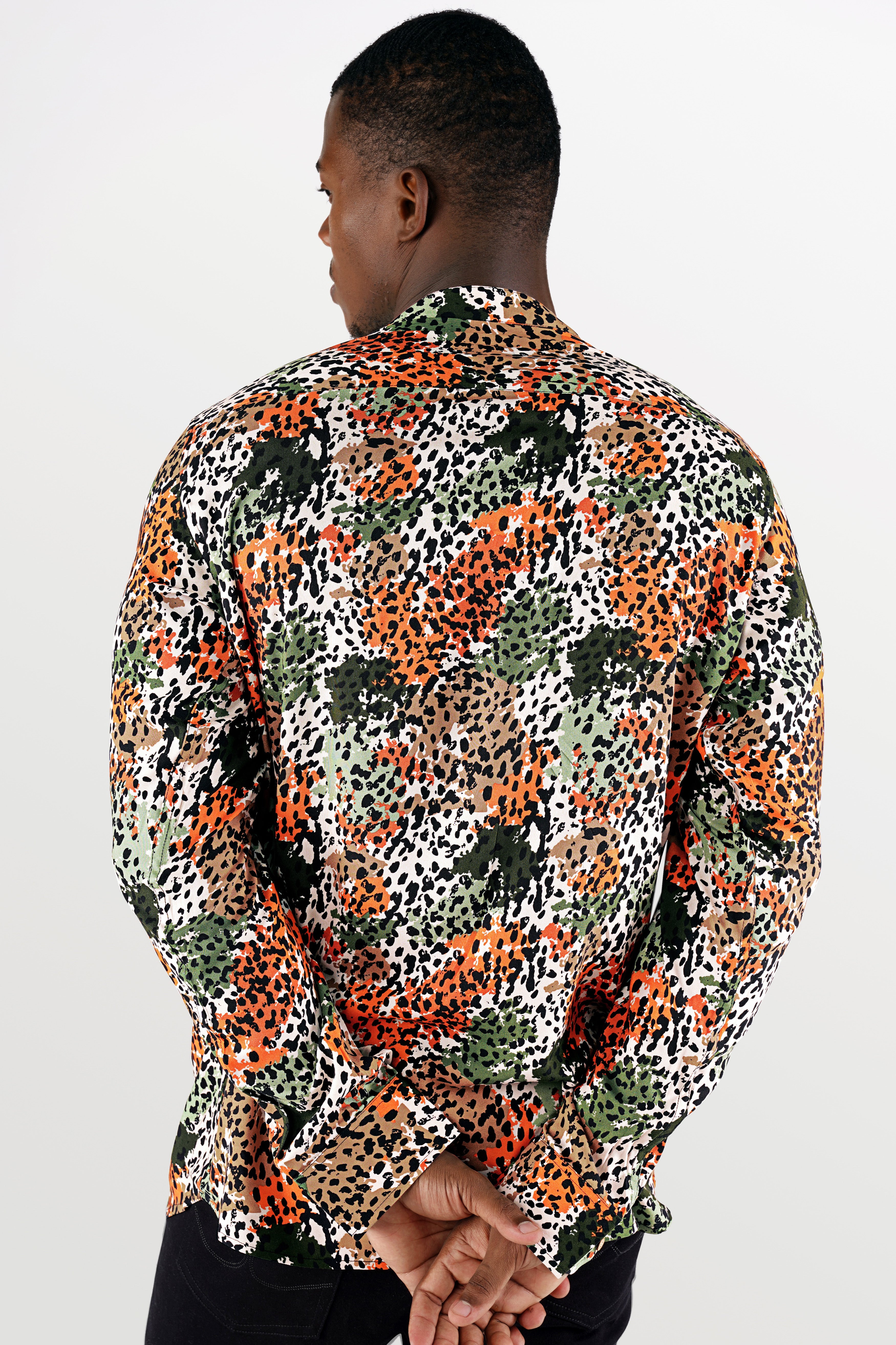 Bright White With Multicolour Printed Premium Tencel Kurta Shirt