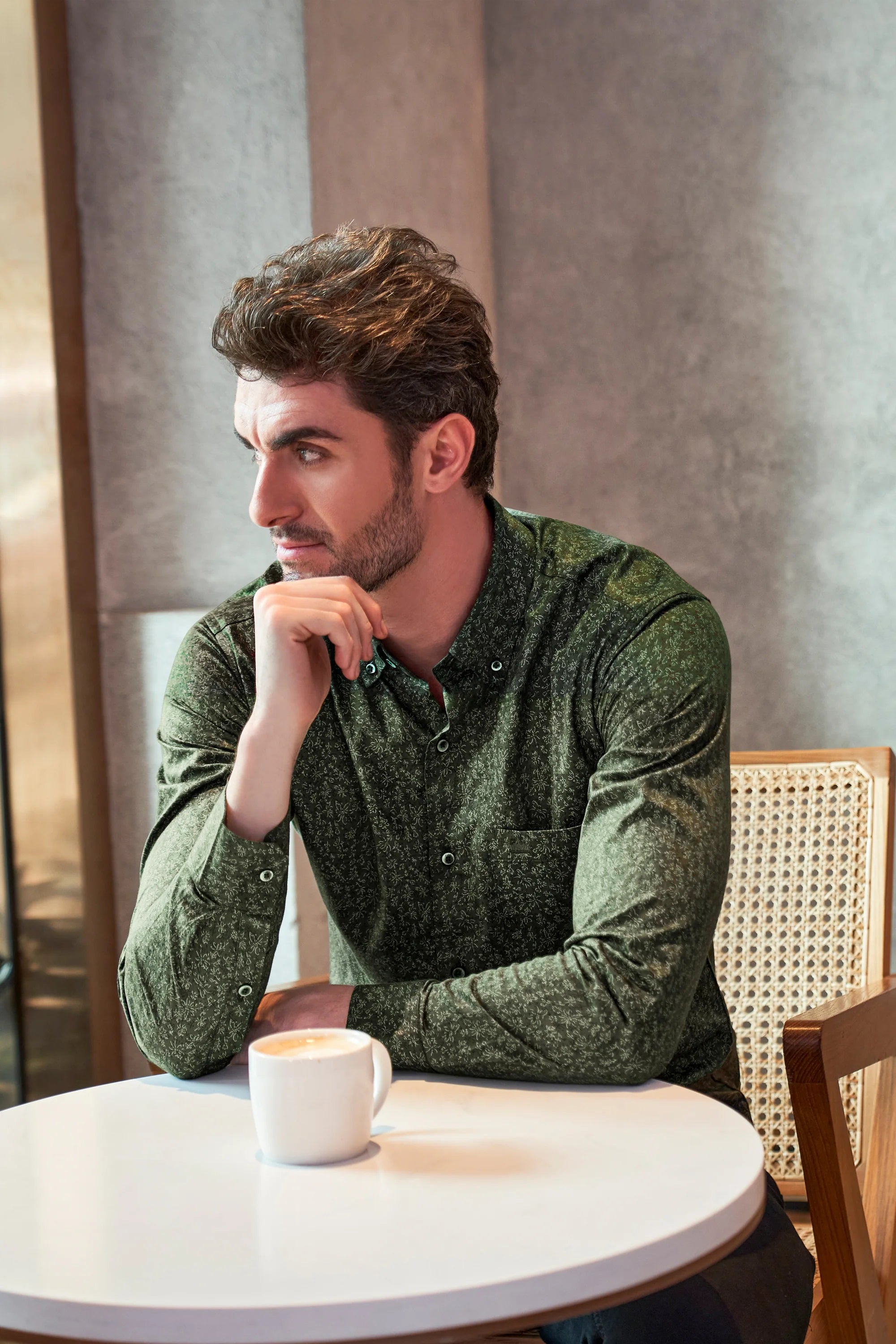 Chicago Green Ditsy Printed Royal Oxford Button-Down Shirt
