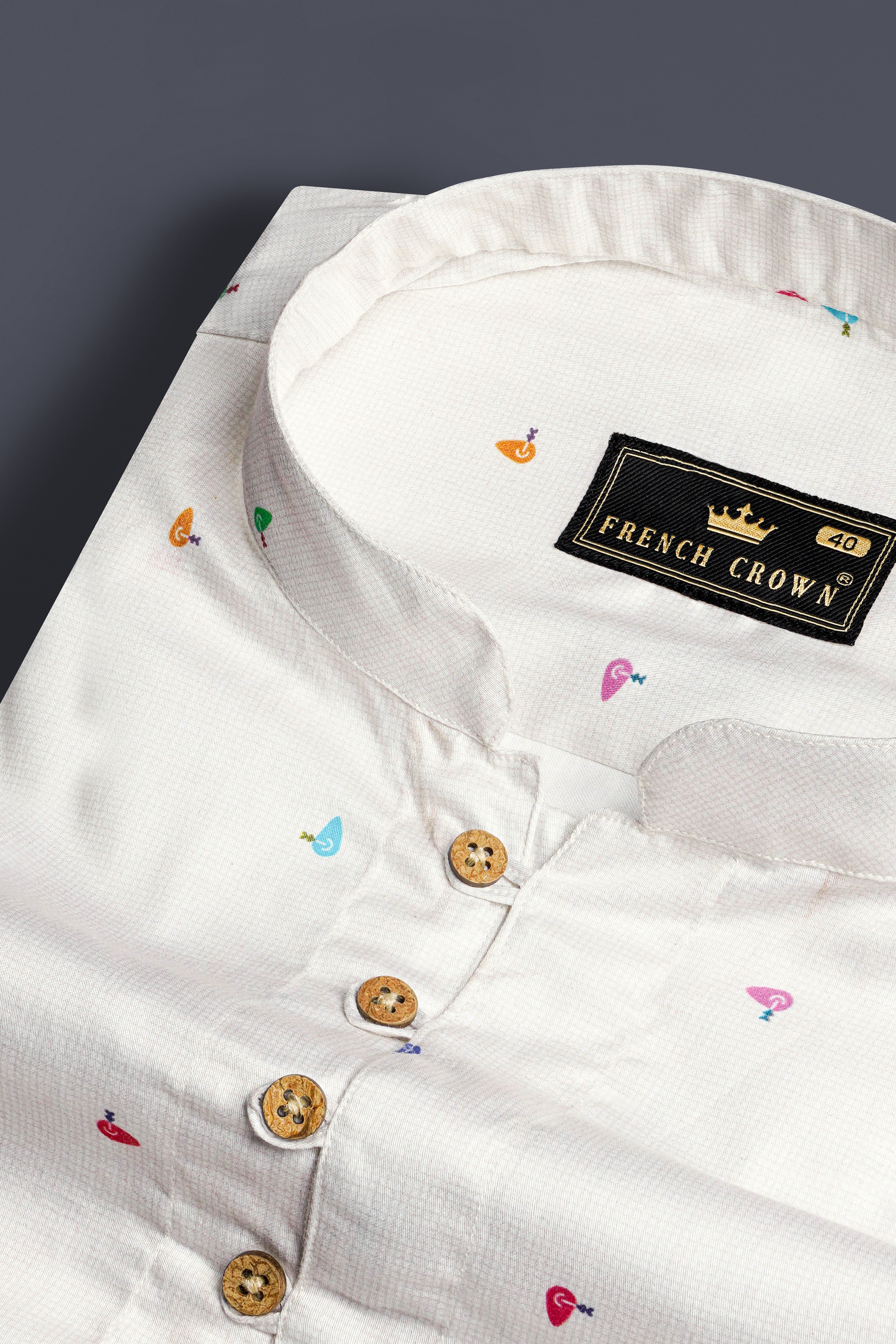 Merino Off White Printed Super Soft Premium Cotton Kurta Shirt