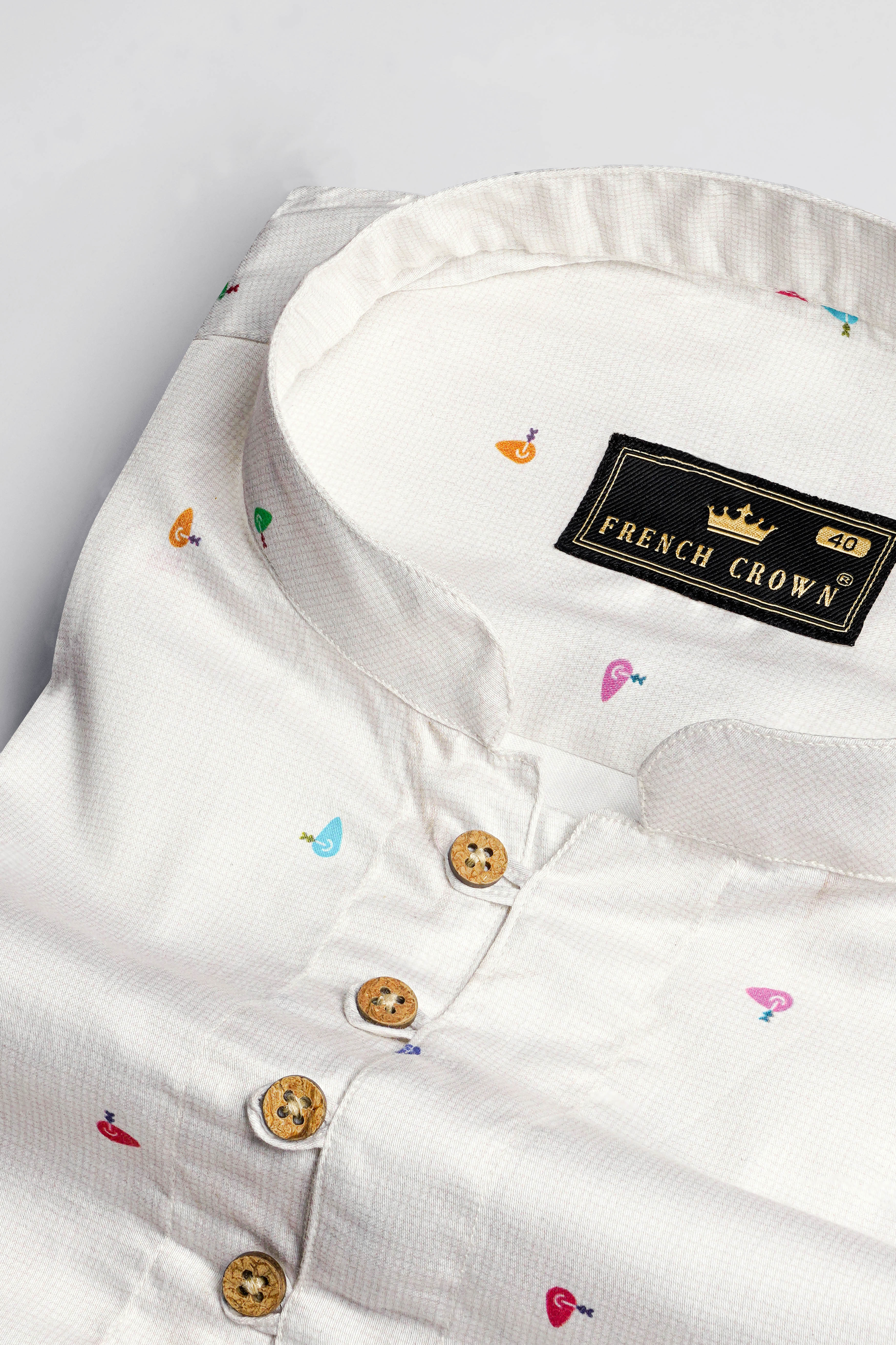 Merino Off White Printed Super Soft Premium Cotton Kurta Shirt