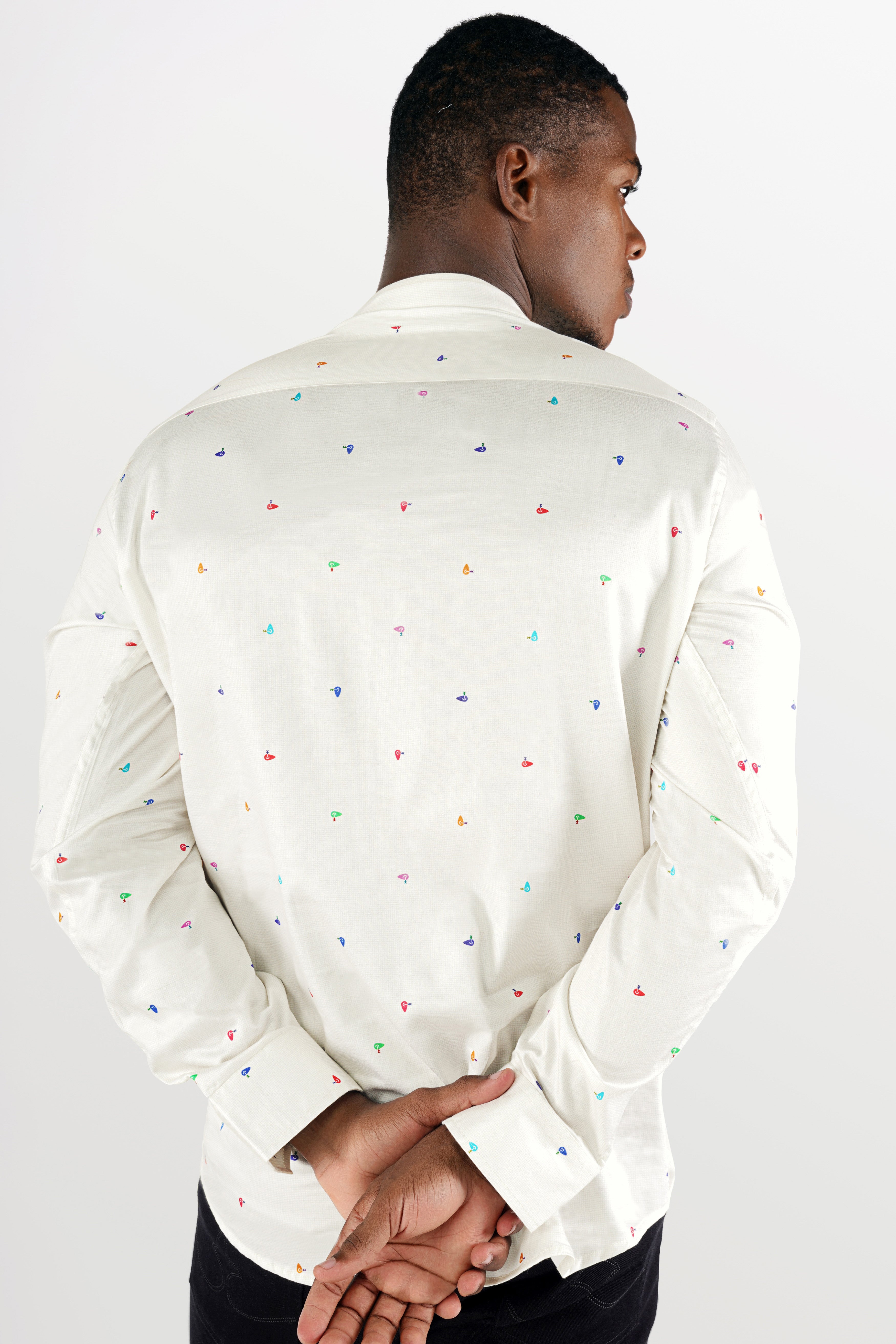Merino Off White Printed Super Soft Premium Cotton Kurta Shirt
