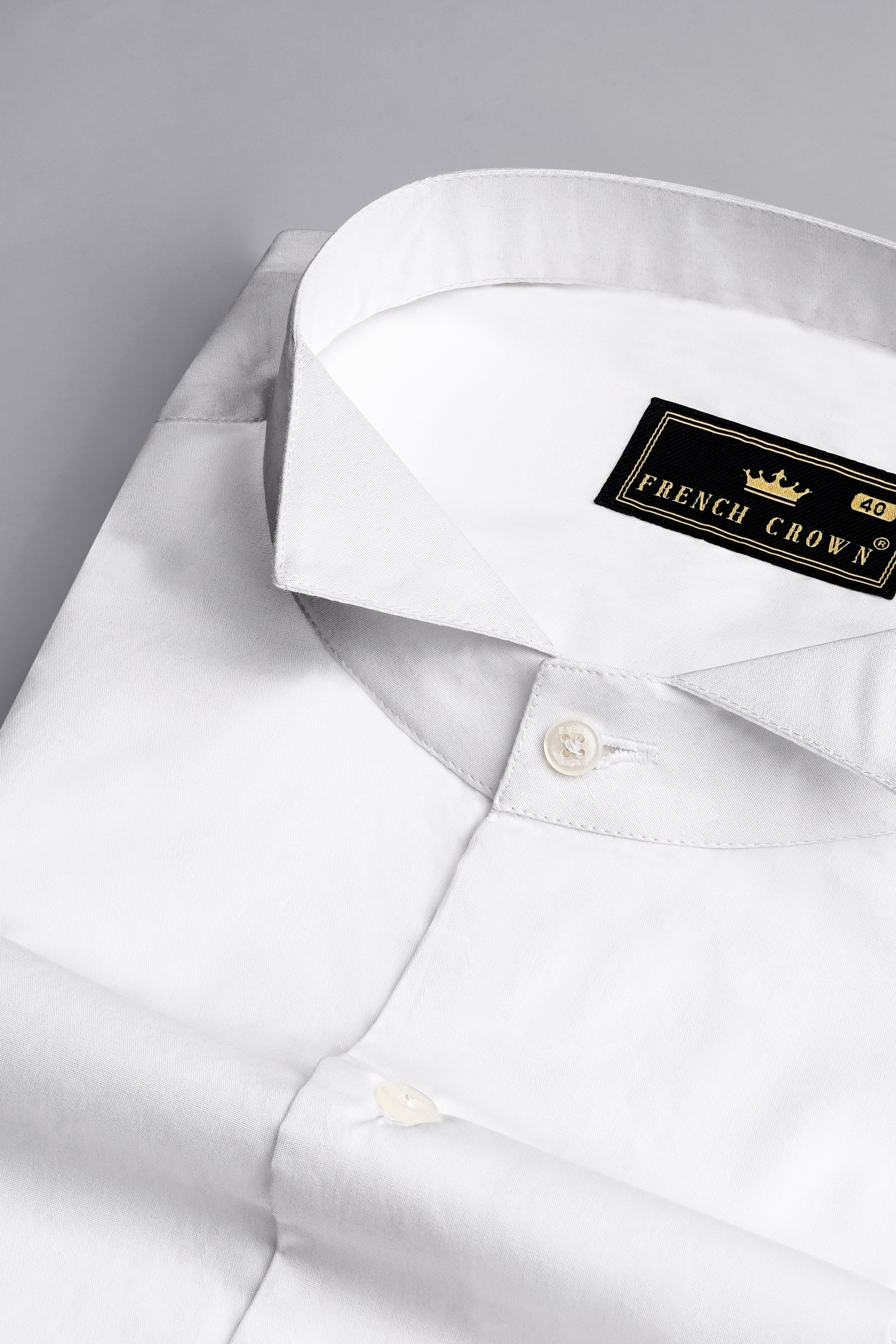 Bright White Wing Collar Premium Cotton Designer Shirt
