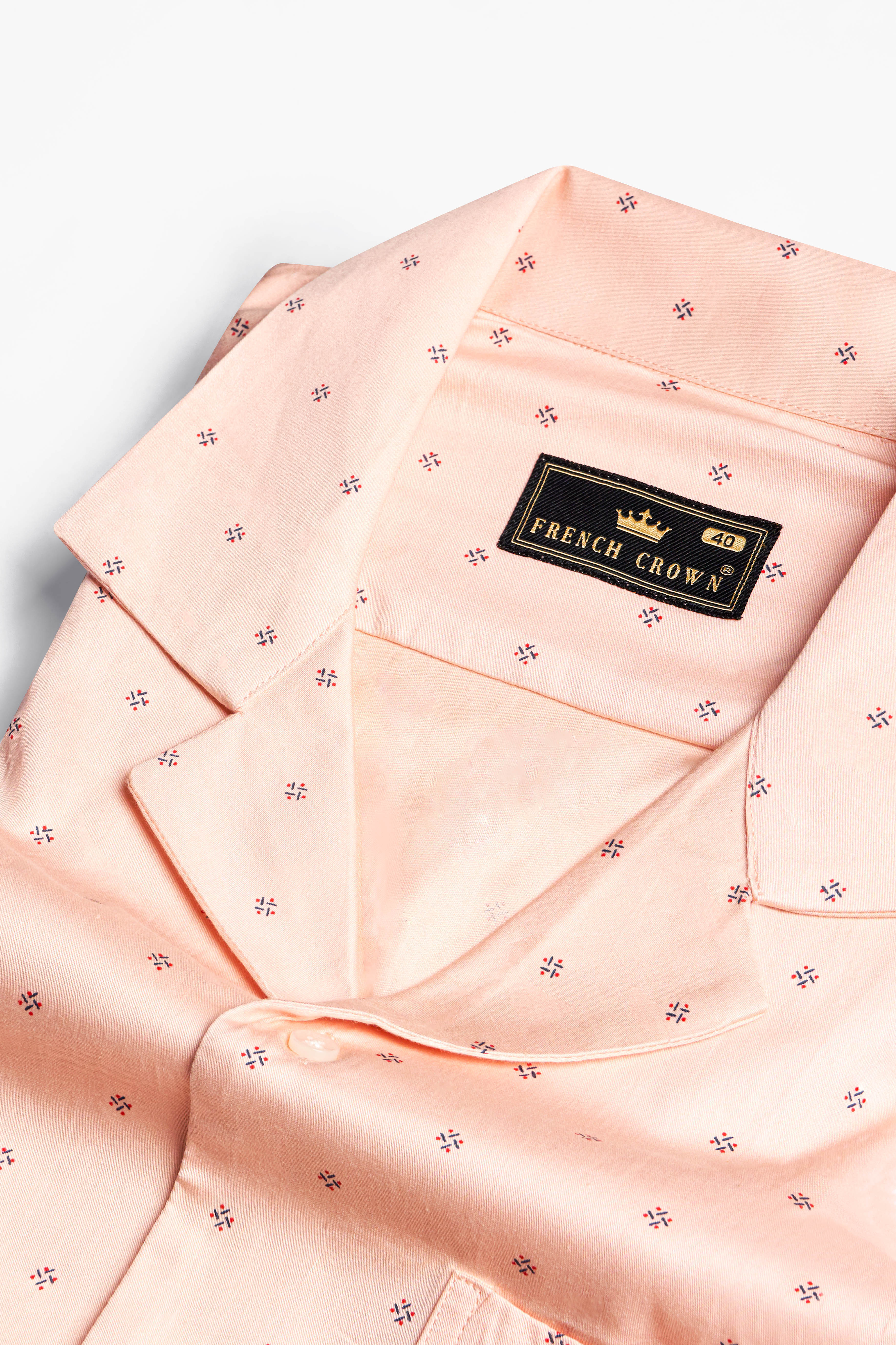 Watusi Peach Printed Super Soft Premium Cotton Shirt