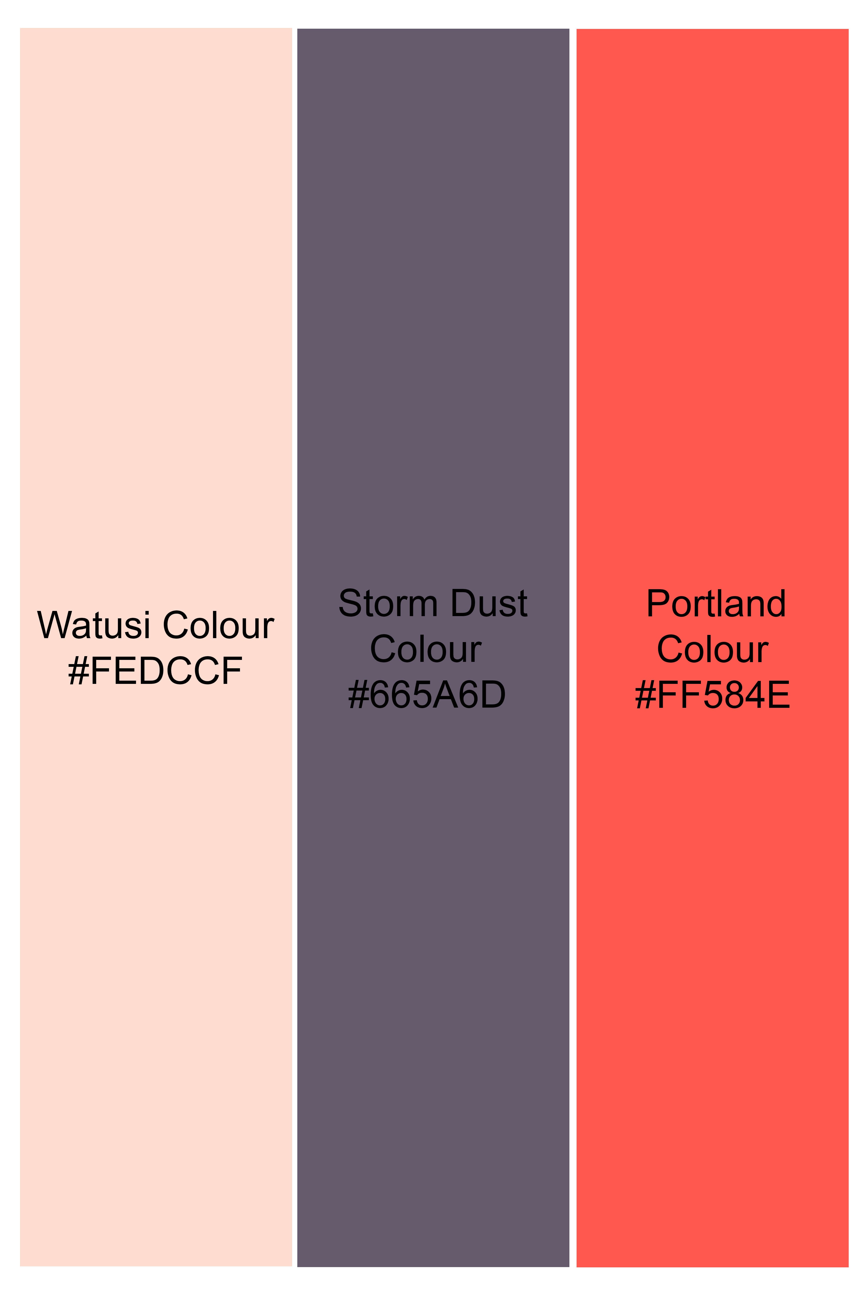 Watusi Peach Printed Super Soft Premium Cotton Shirt