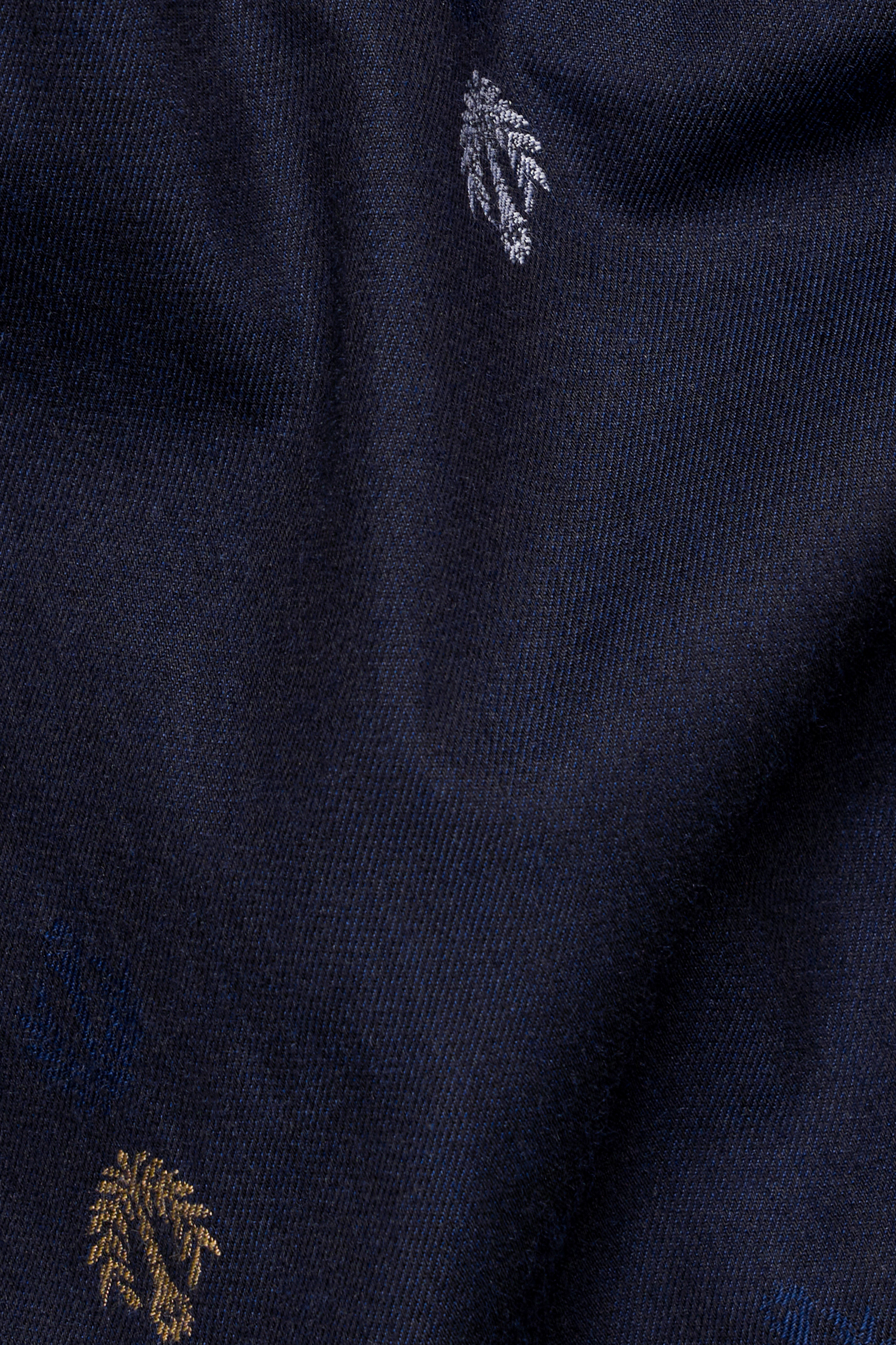 Thunder Blue Jacquard Textured Premium Giza Cotton Shirt