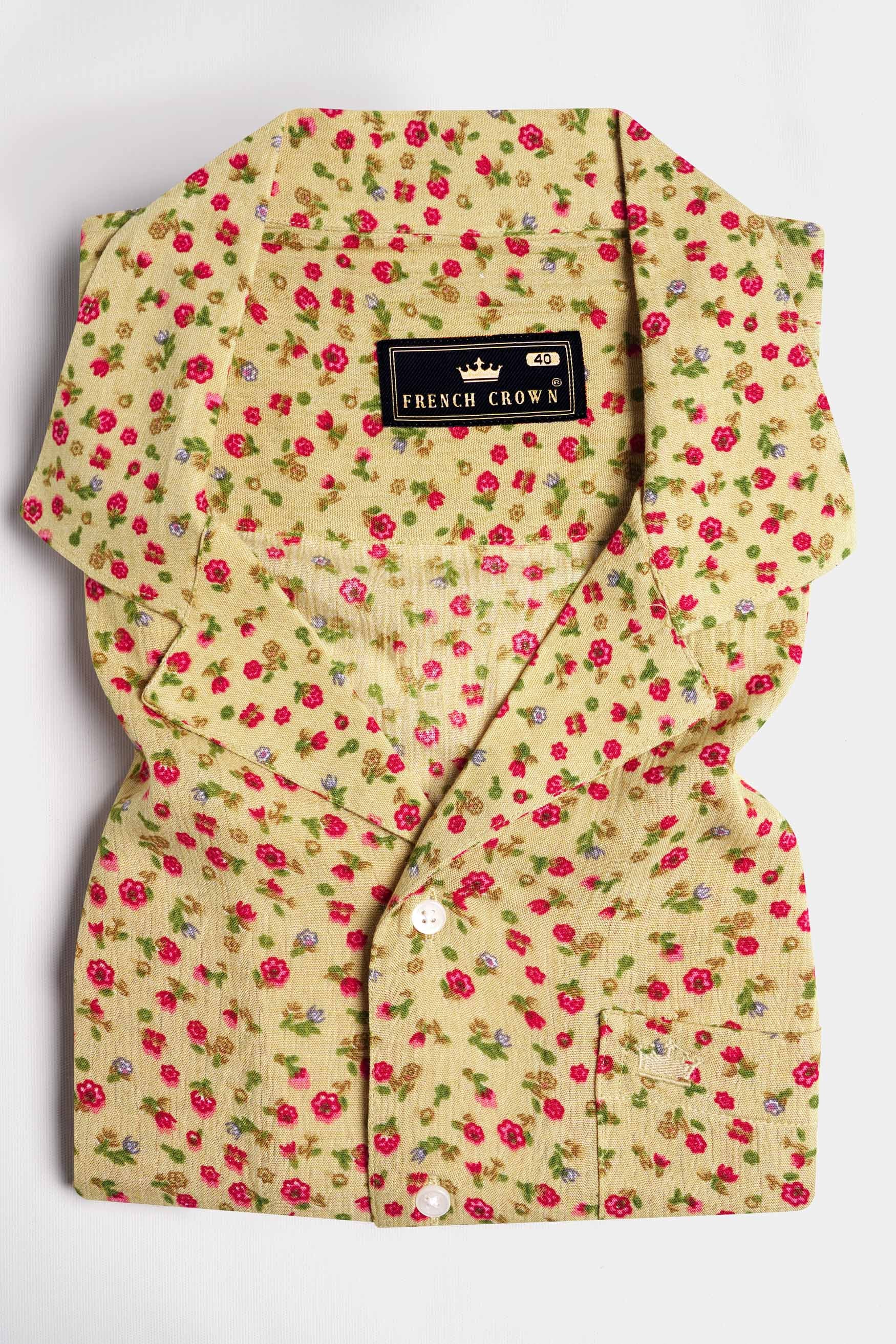 Desert Brown Ditsy Printed Premium Tencel Overshirt
