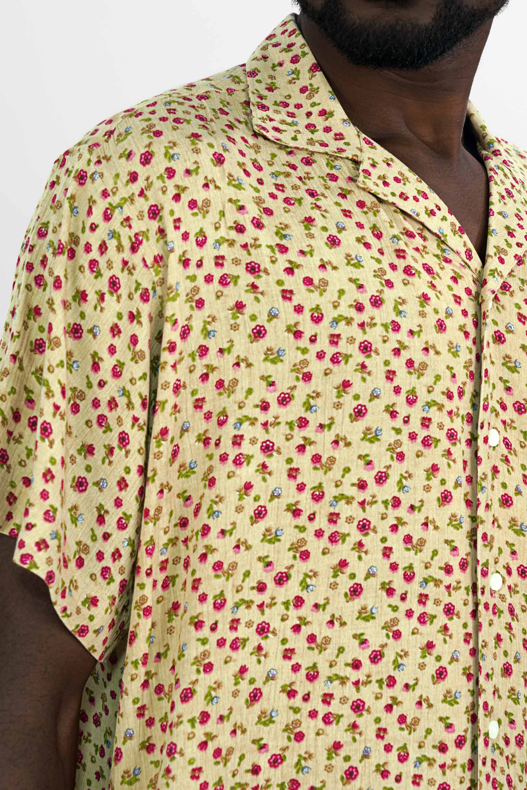 Desert Brown Ditsy Printed Premium Tencel Overshirt
