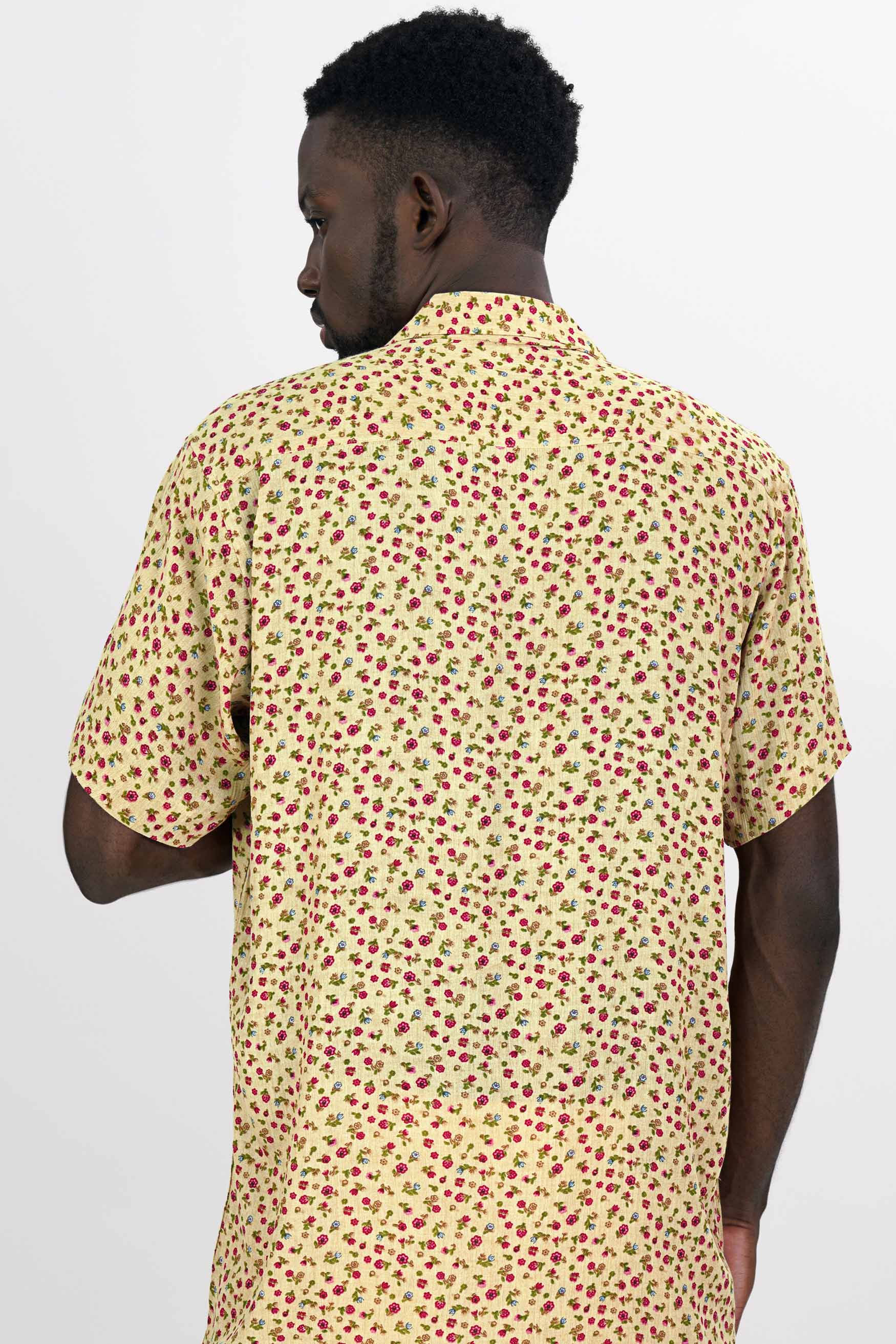 Desert Brown Ditsy Printed Premium Tencel Overshirt