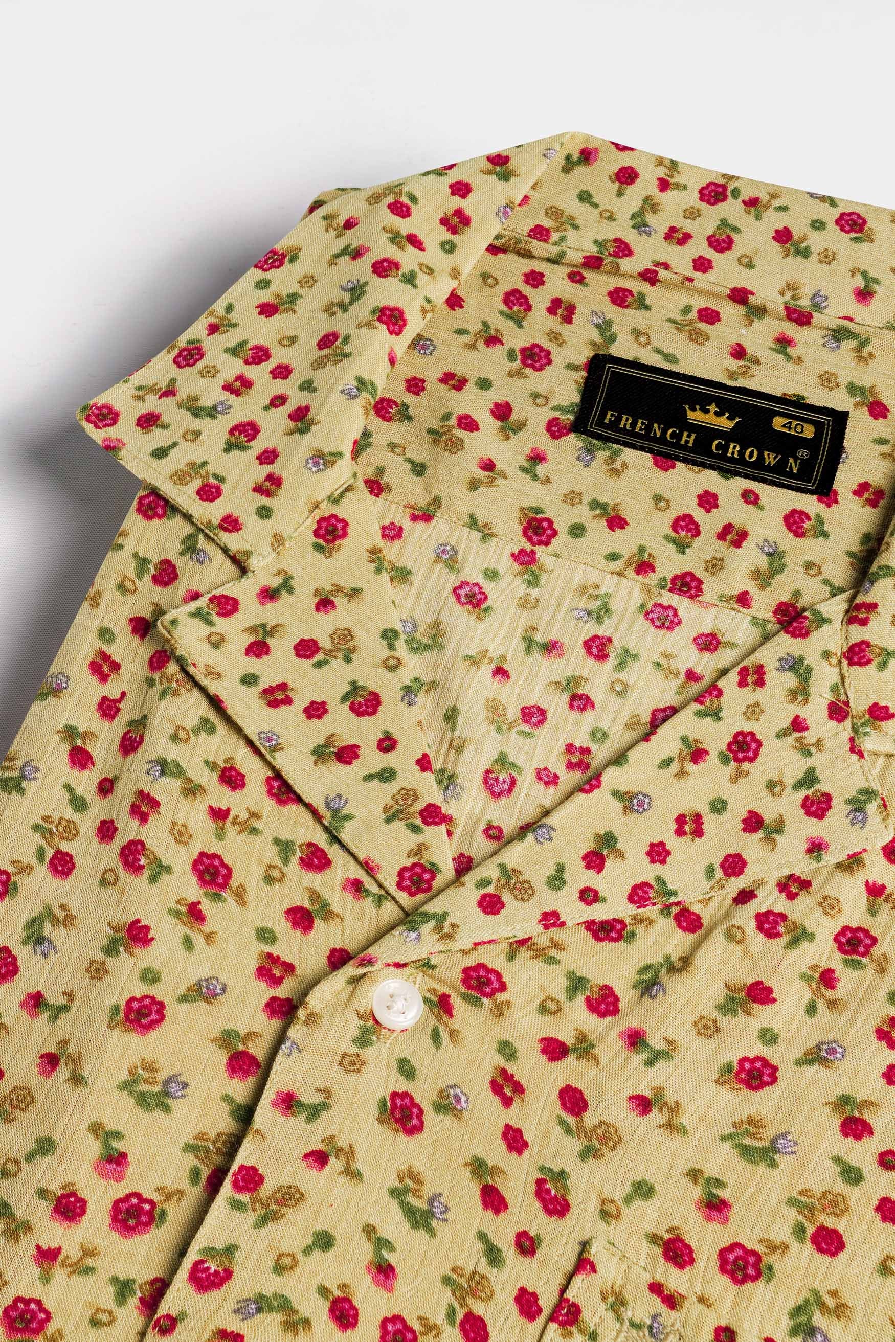 Desert Brown Ditsy Printed Premium Tencel Overshirt