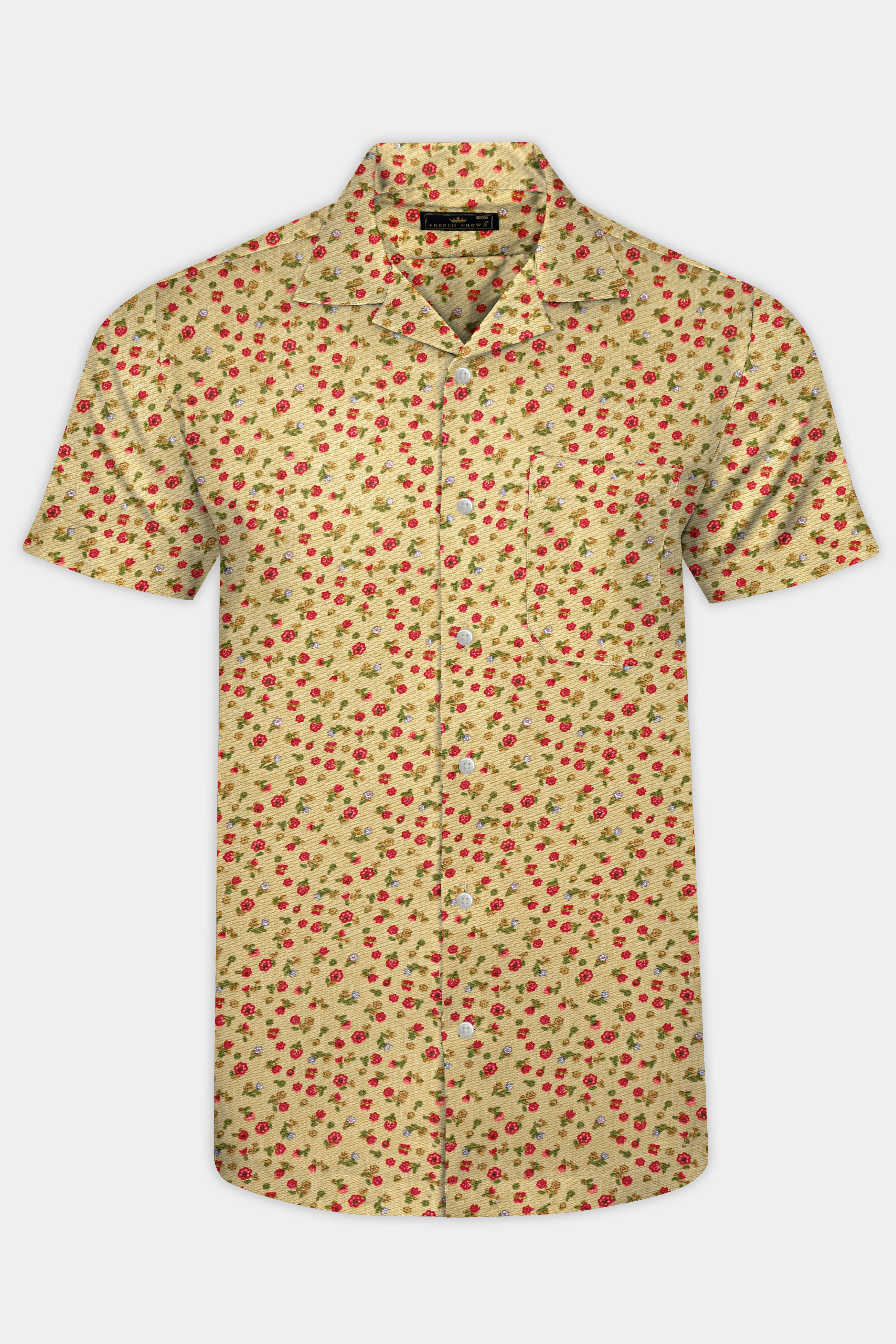 Desert Brown Ditsy Printed Premium Tencel Overshirt