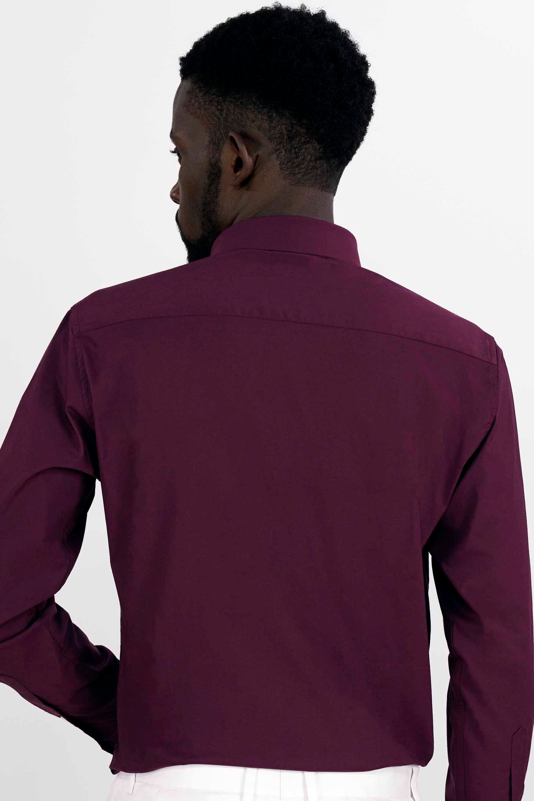 English Walnut Maroon Premium Cotton Shirt