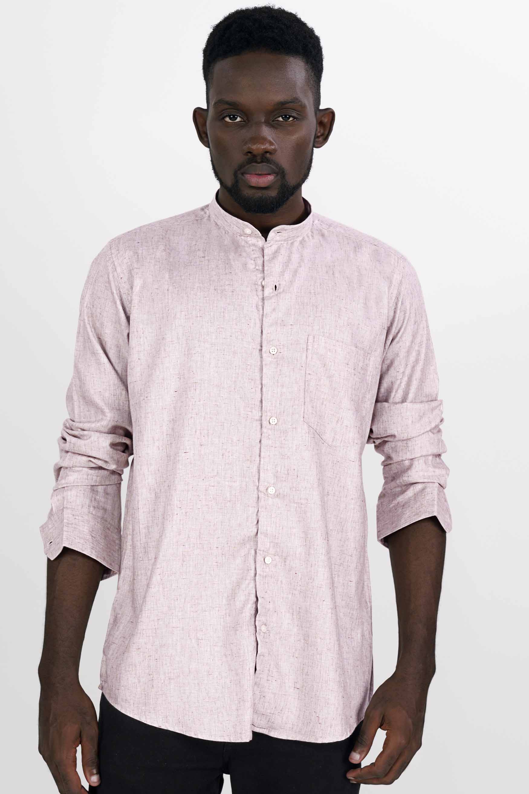 Soft Amber Peach Chambray Shirt
