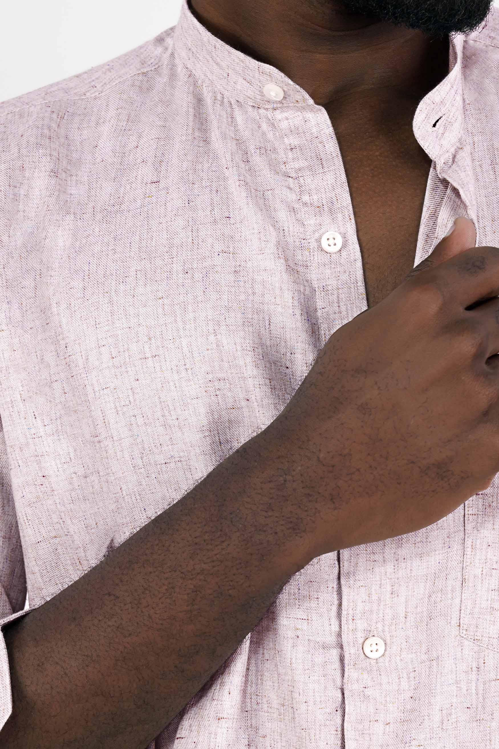 Soft Amber Peach Chambray Shirt