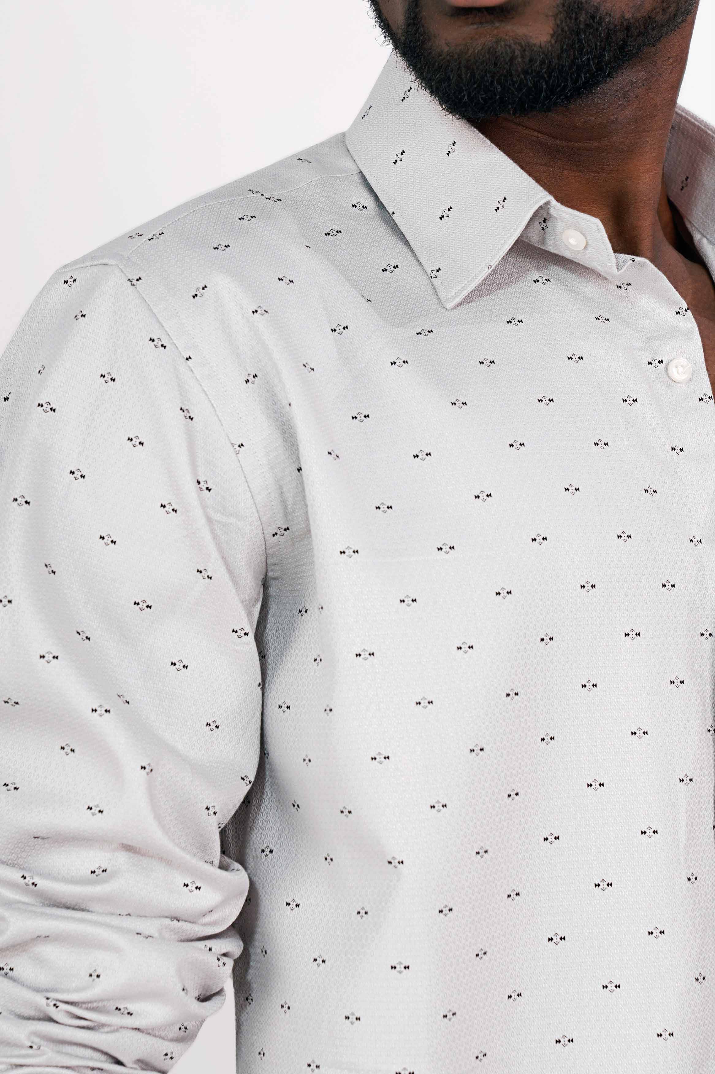 Kangaroo Gray Dobby Textured Premium Giza Cotton Shirt