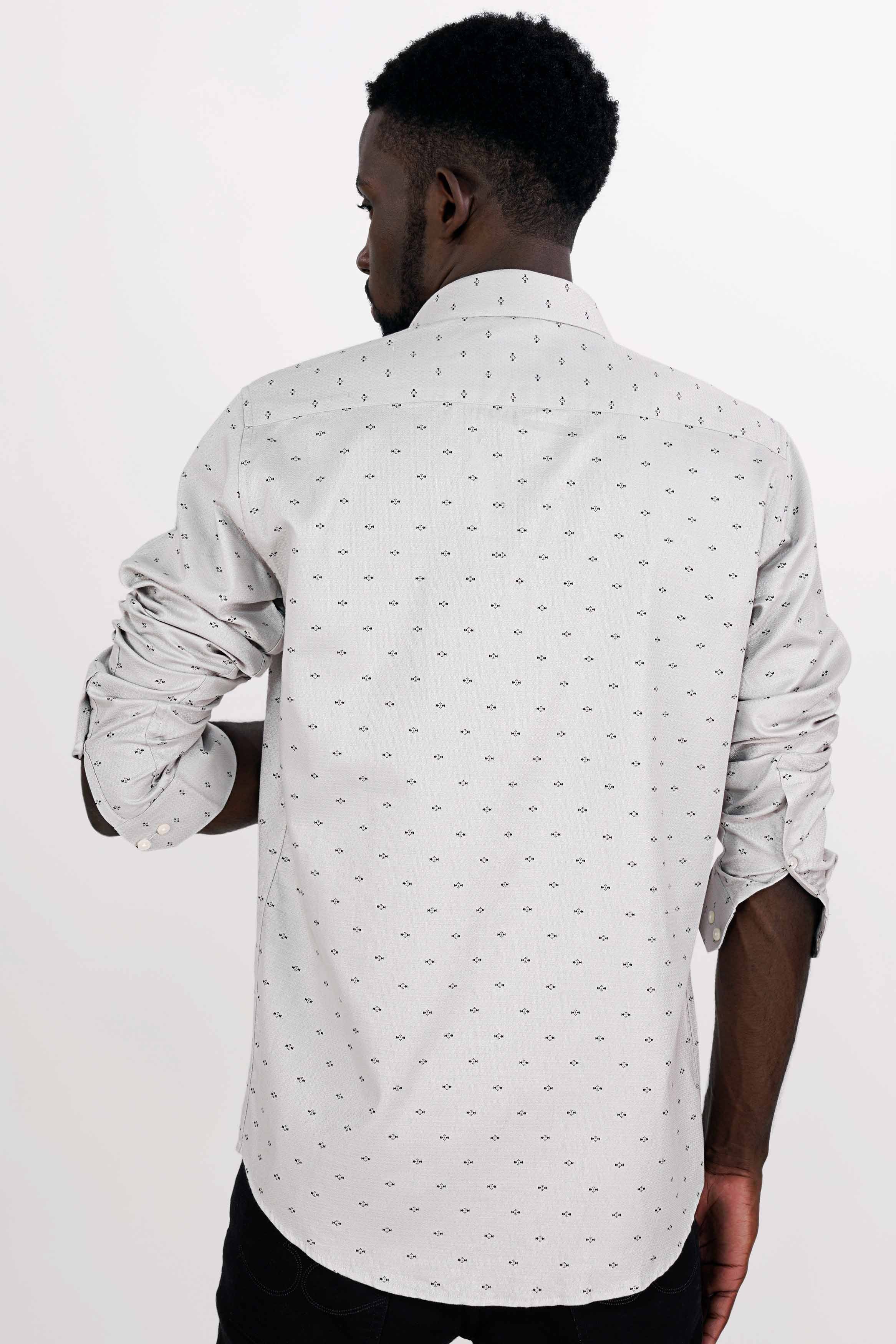 Kangaroo Gray Dobby Textured Premium Giza Cotton Shirt