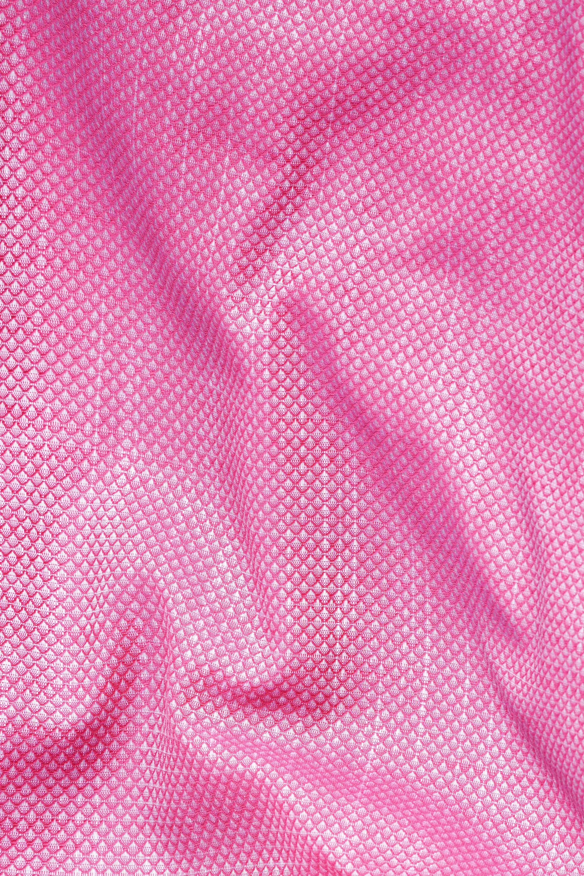 Hopbush Pink Dobby Textured Premium Giza Cotton Shirt