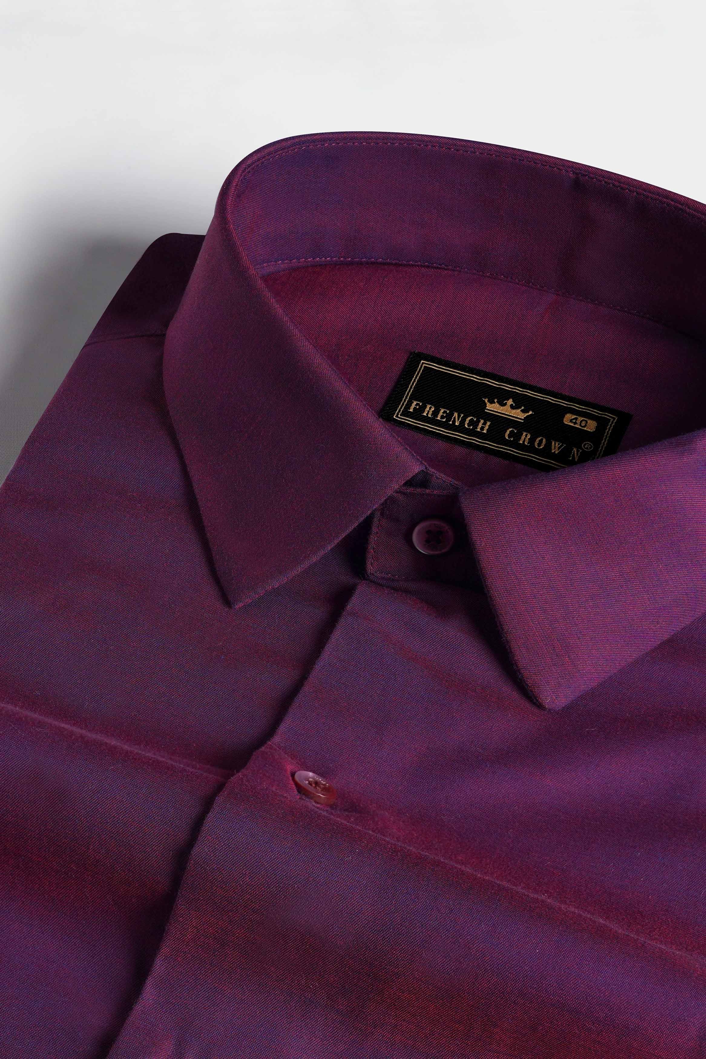Eminence Maroon Two Tone Chambray Shirt
