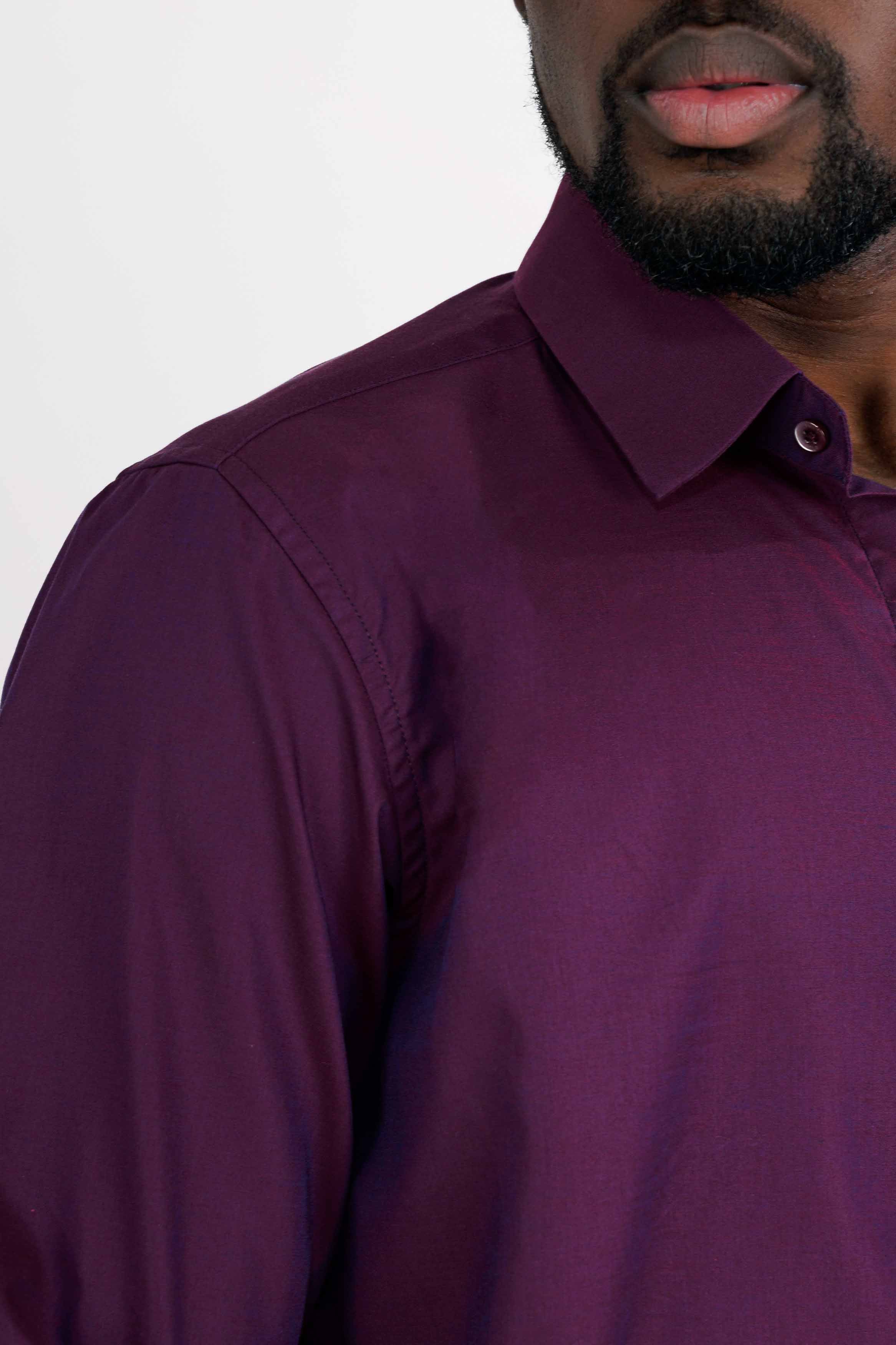 Eminence Maroon Two Tone Chambray Shirt