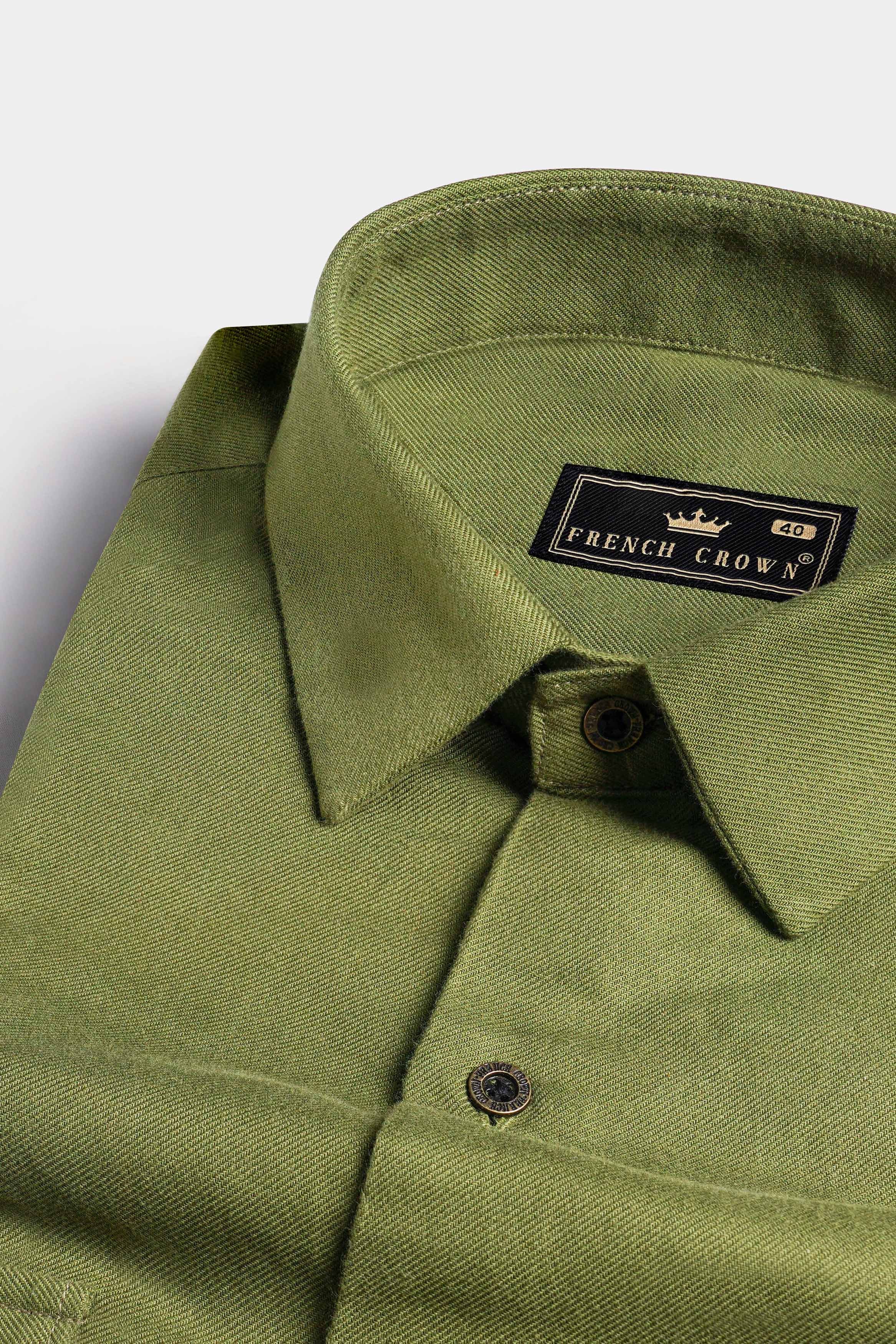 Woodland Green Flannel Designer Shirt