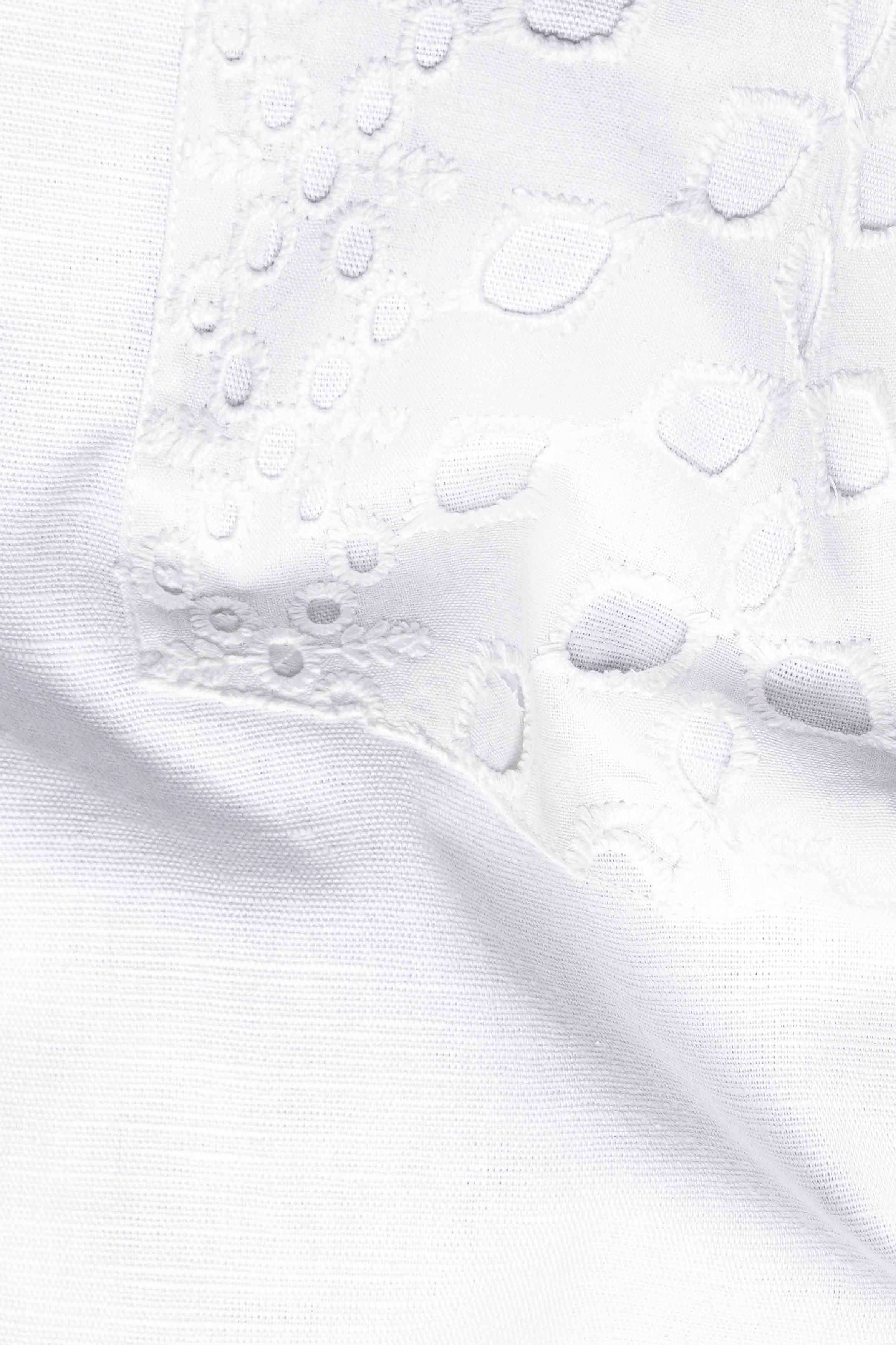 Bright White Luxurious Linen Designer Shirt