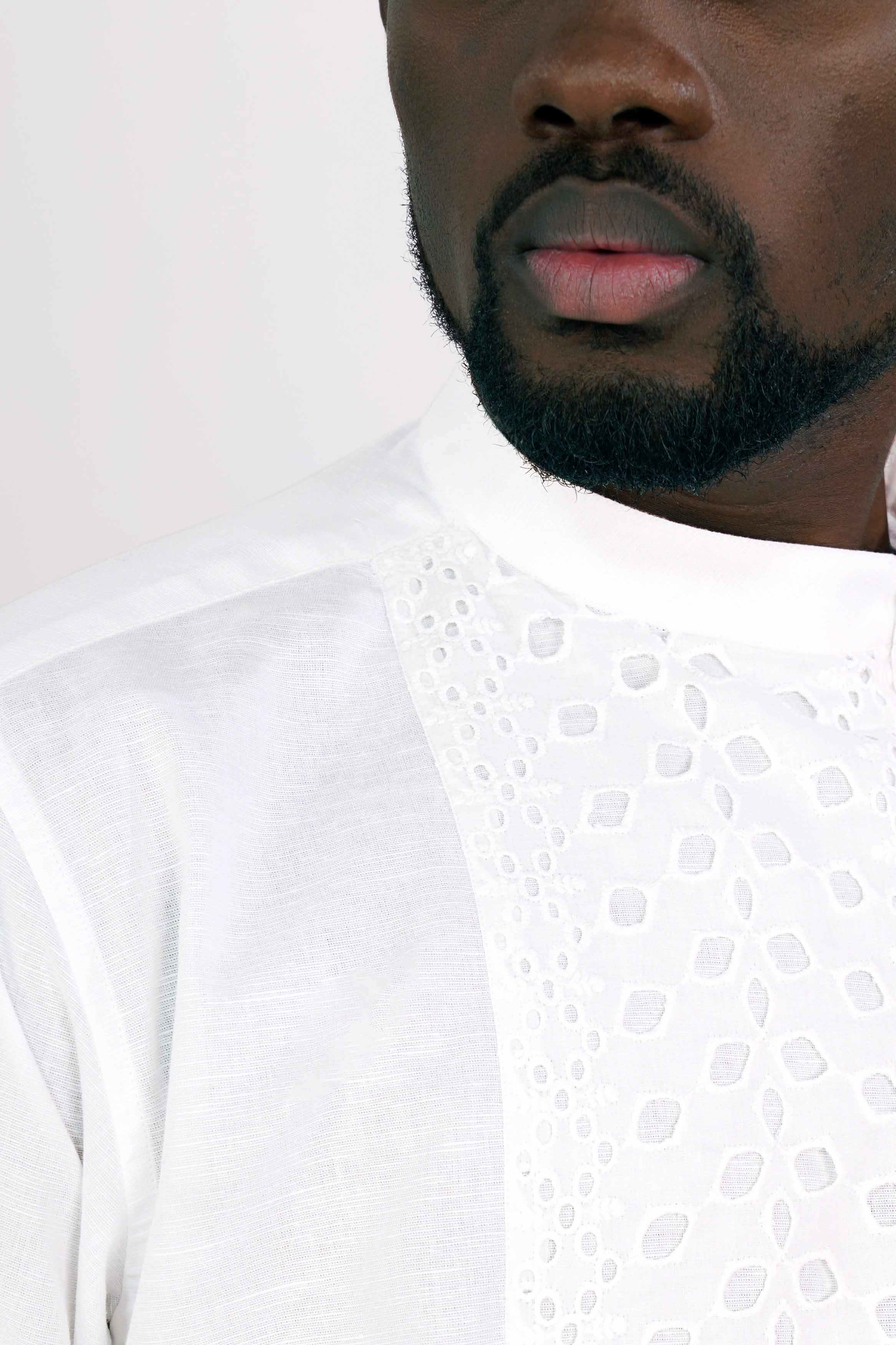 Bright White Luxurious Linen Designer Shirt