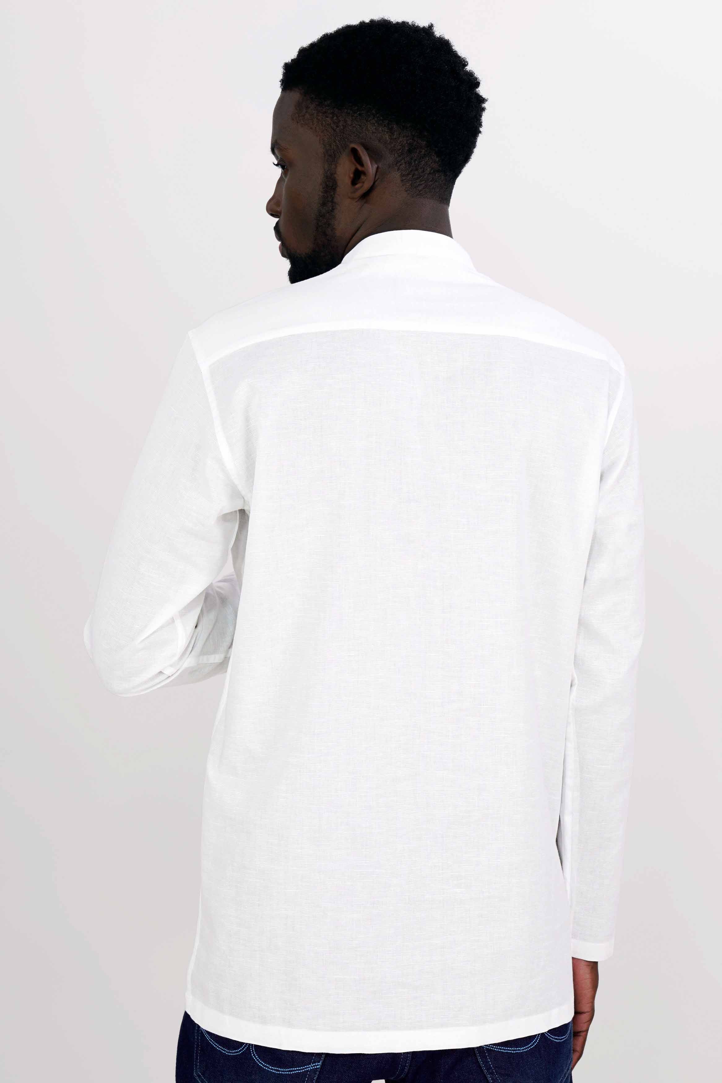 Bright White Luxurious Linen Designer Shirt