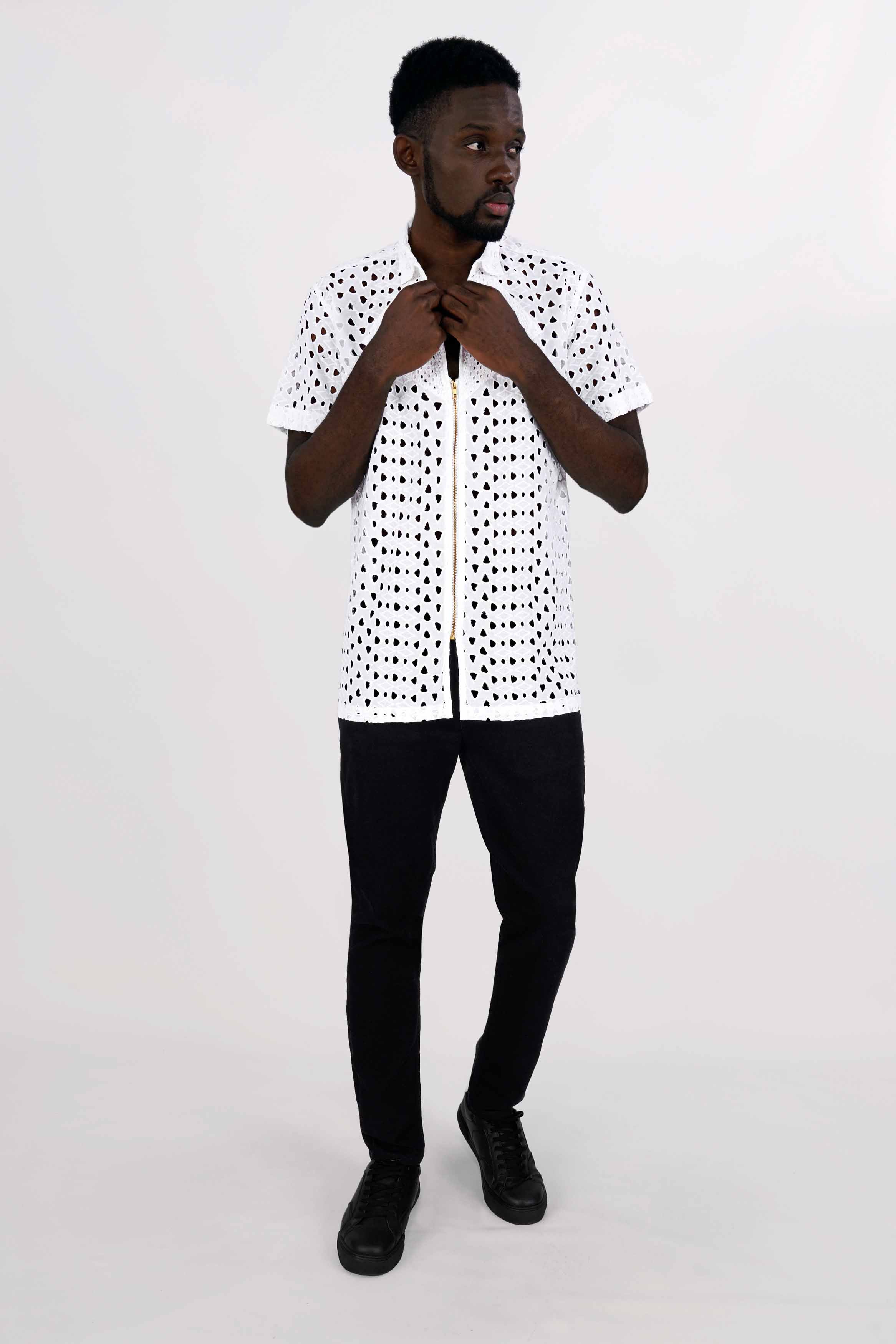 Bright White Premium Cotton Designer Shirt