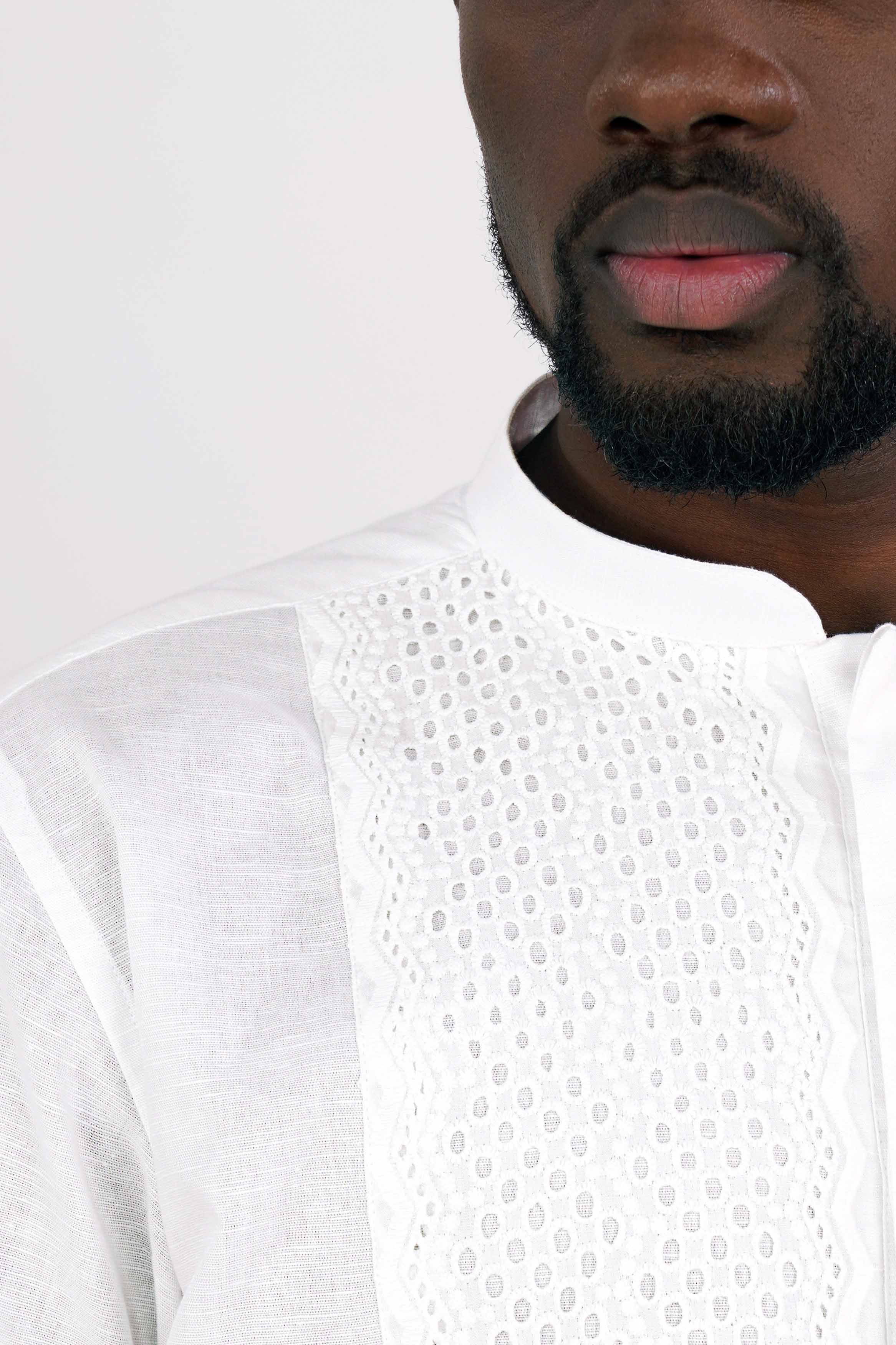 Bright White Luxurious Linen Designer Shirt