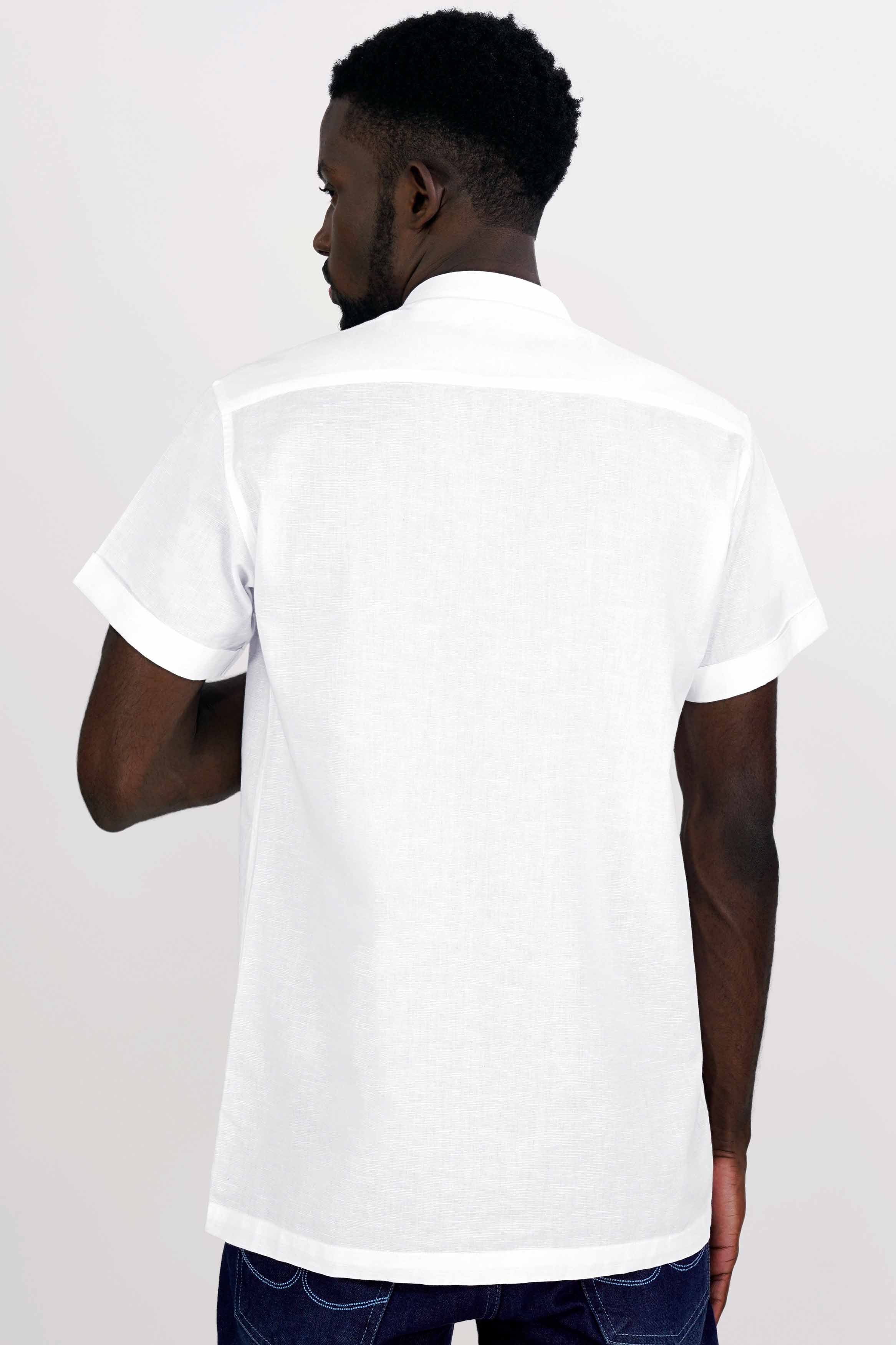 Bright White Luxurious Linen Designer Shirt