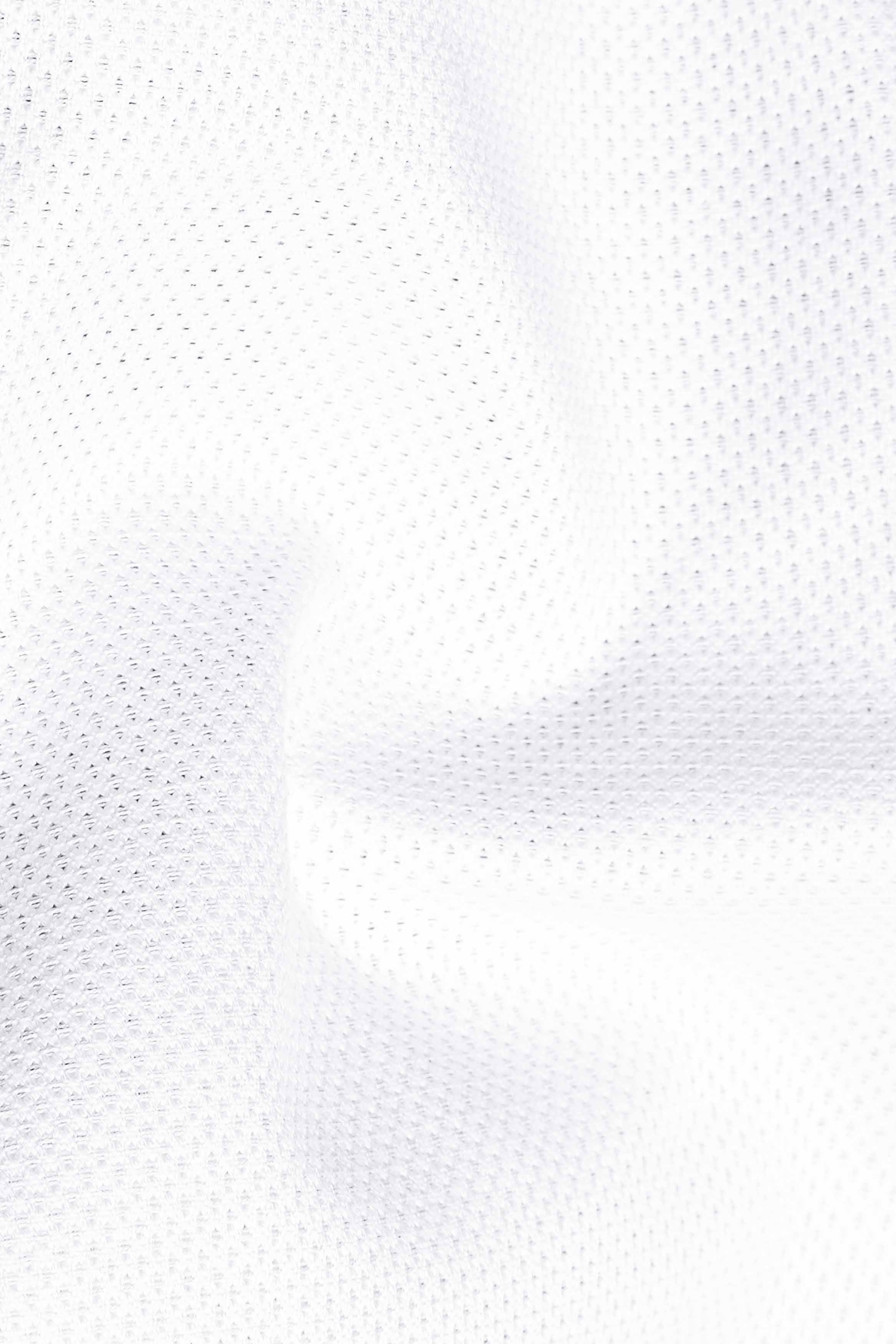 Bright White Dobby Textured Premium Giza Cotton Shirt