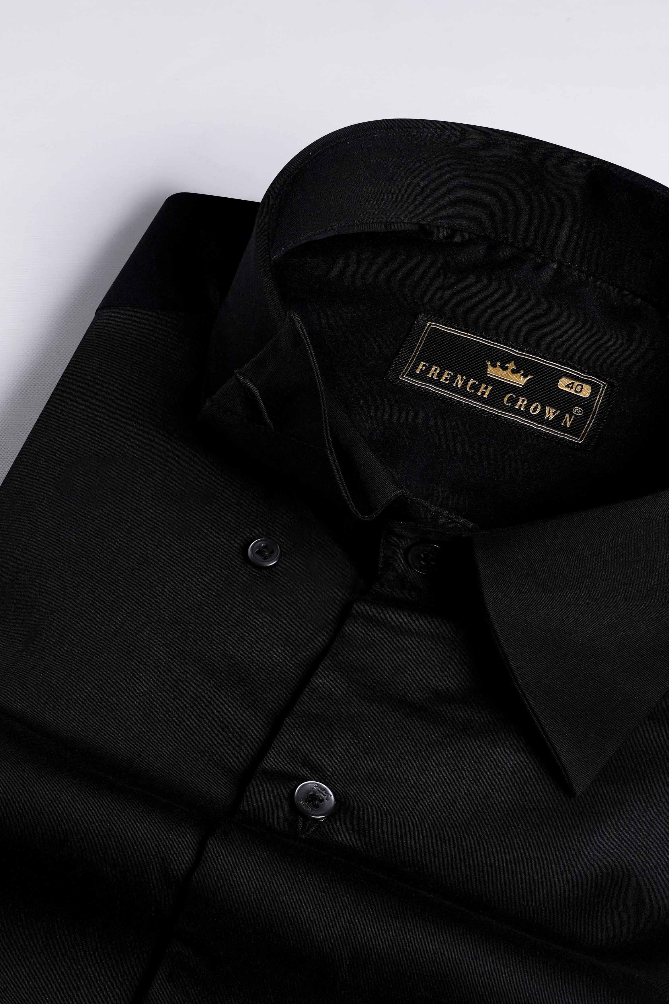 Jade Black Super Soft Premium Concealed Button Cotton Designer Shirt